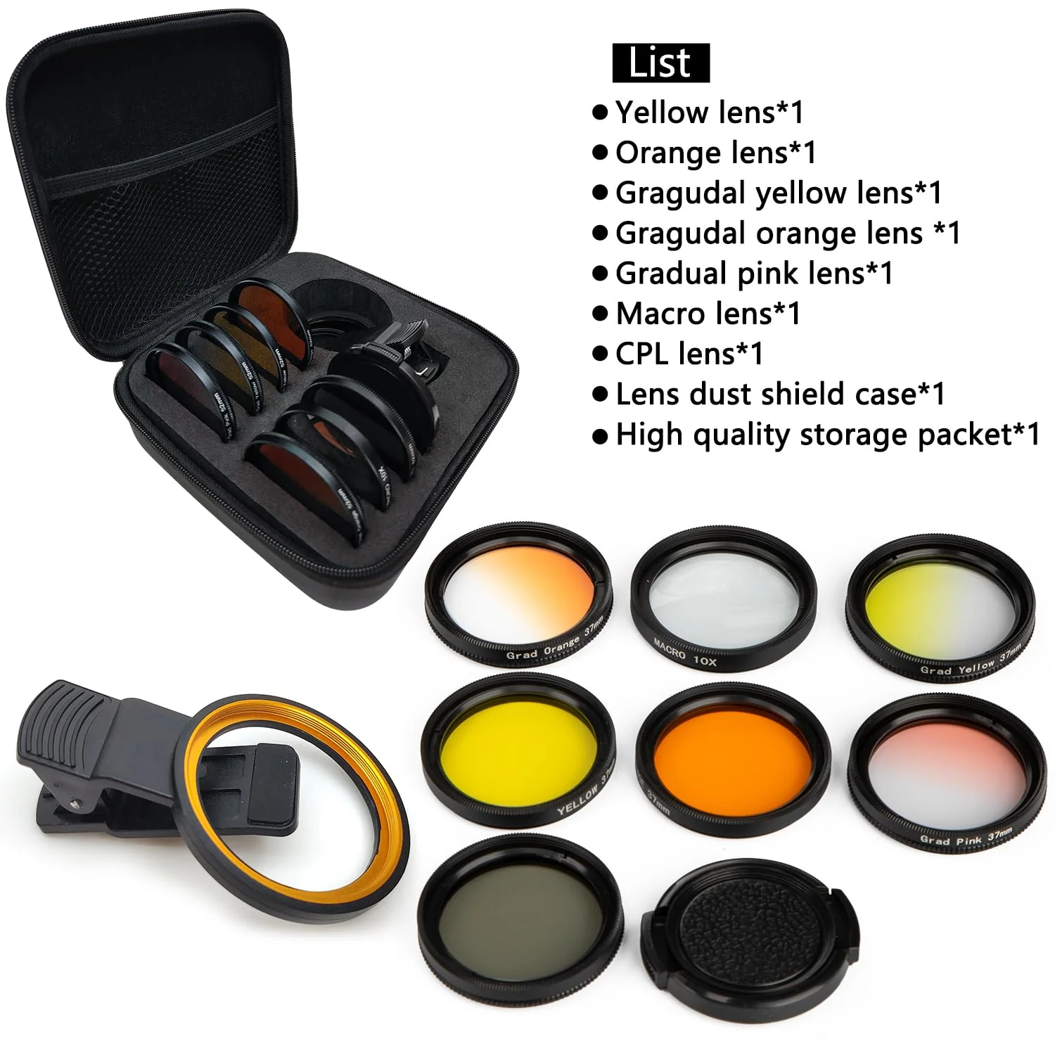 Reef Coral Lens Phone Kits for Phone 7 Lenses Kit 1 Dust Shield Case 2 Lens Clips - Image 2