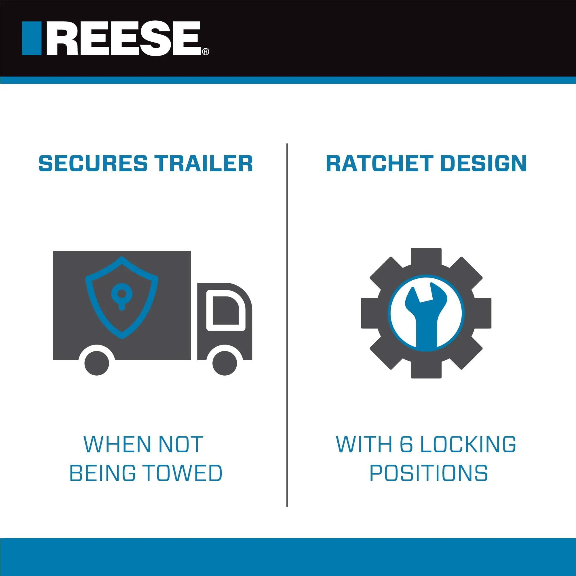 REESE Towpower 72783 Coupler Lock, Adjustable Storage Security, Heavy-Duty Steel, Yellow and Chrome ( Universal Fit) 1-7/8" Universal Trailer Coupler Lock - Image 5