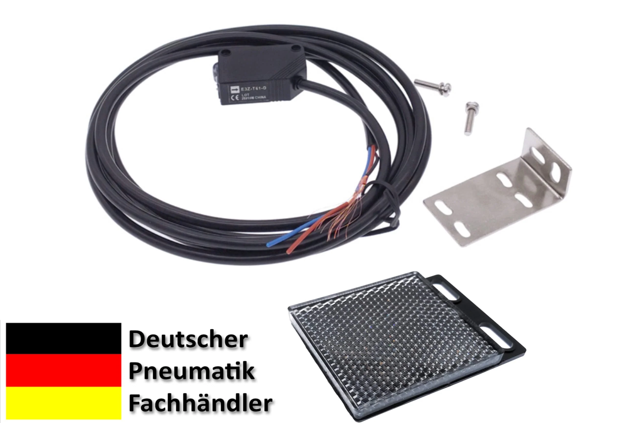 Reflector Photoelectric Sensor 12 to 24 Volt DC Output PNP Reflection Photoelectric Sensor with Mirror IR Photoelectric Sensor up to 2 Metres NC/NO (Reflector Light Barrier - 2 Metres - PNP - E3Z-R81) Reflector light barrier, 2 metres, PNP, E3Z-R81 - Image 2