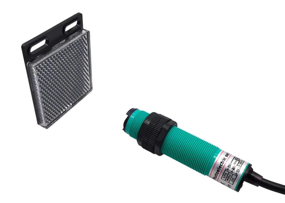 Reflector Photoelectric Sensor 6-36 Volt DC NPN NC, Diameter 18 mm Light Barrier with Mirror IR Photoelectric Sensor up to 2 Metres (Reflection Light Barrier, 2 Metres, Diameter 18 mm, NPN NC) - Image 8