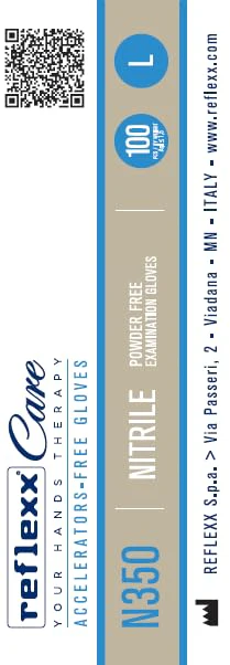 Reflexx N350/S Nitrile disposable glove, accelerator free., l - Image 2