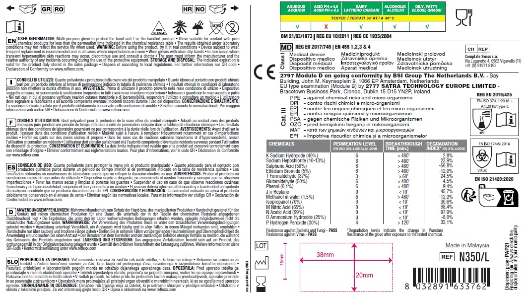 Reflexx N350/S Nitrile disposable glove, accelerator free., l - Image 3