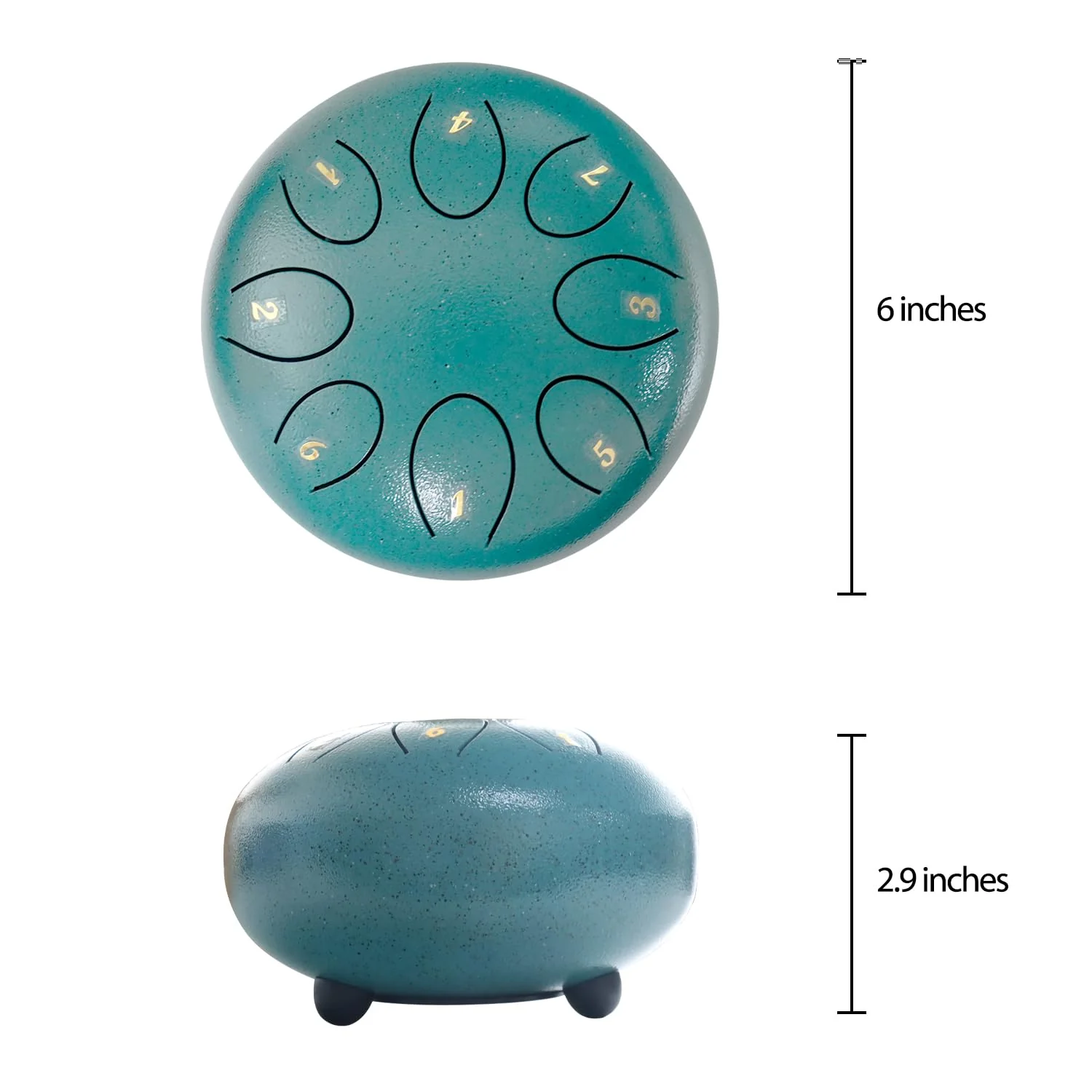 REGIS Steel Tongue Drum 6 inch 8 Notes Musical Percussion Instrument, rain Drum for Outside - Musician Gift for Family and Friends(malachite) malachite - Image 3