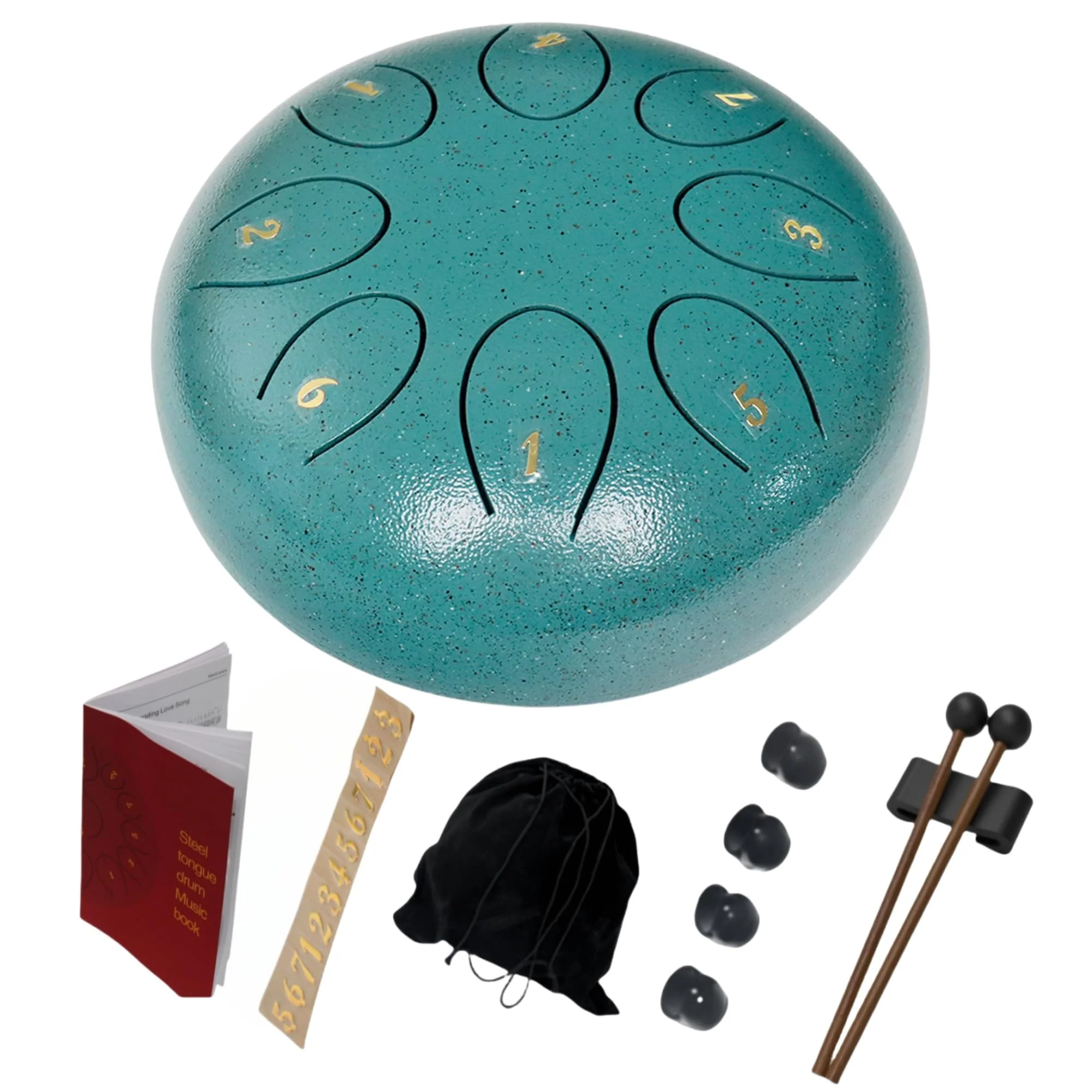 REGIS Steel Tongue Drum 6 inch 8 Notes Musical Percussion Instrument, rain Drum for Outside - Musician Gift for Family and Friends(malachite) malachite - Image 7