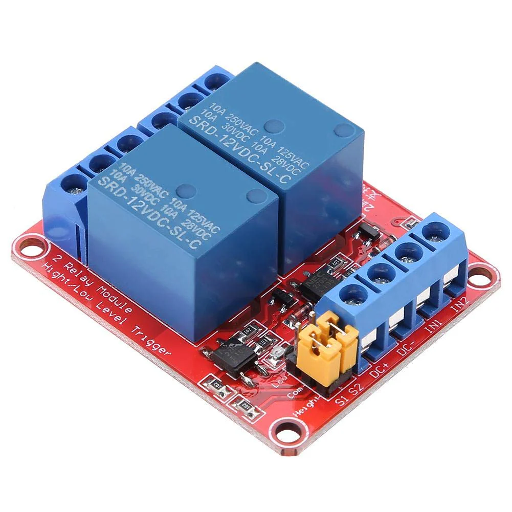Relay 12 V 2 Change, 12 V Relay Module Board with Optocoupler, Relay Module 12 V 2 Channel, 2 Channel Relay Module 12 V, High and Low Level Trigger for Controlling Sps Automation Devices (12 V) - Image 4