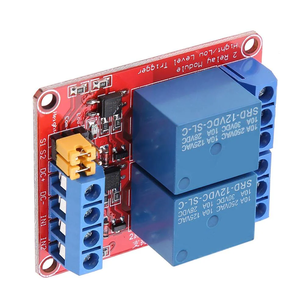 Relay 12 V 2 Change, 12 V Relay Module Board with Optocoupler, Relay Module 12 V 2 Channel, 2 Channel Relay Module 12 V, High and Low Level Trigger for Controlling Sps Automation Devices (12 V) - Image 6