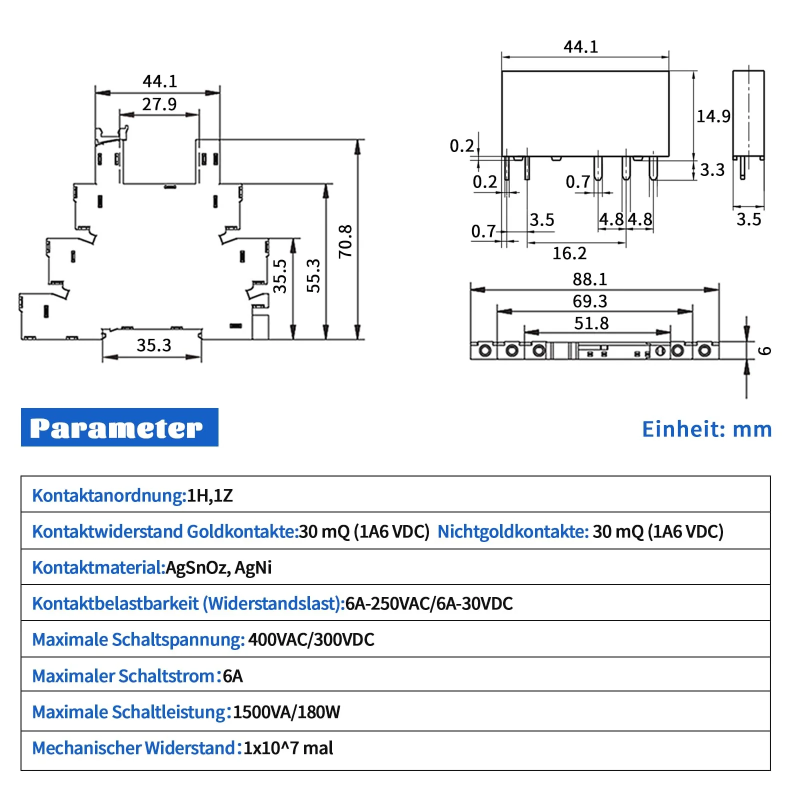 ReleyWell 12 V Relay DIN Rail; Silm, Solenoid Power Relay for PLC, HF41F/24-ZS 5 Pin SPDT with Push in Socket, 24 Coil dc/ac, Electromagnetic Relay, Max 6A 250VAC 12V-2 - Image 4