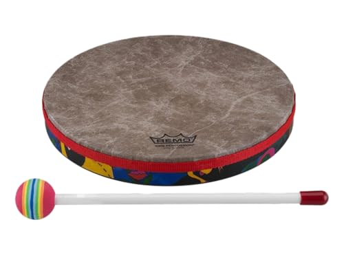 REMO Drum, KIDS PERCUSSION®, Hand Drum, 8" Diameter, 1.25" Depth, Fabric Rain Forest - Image 2