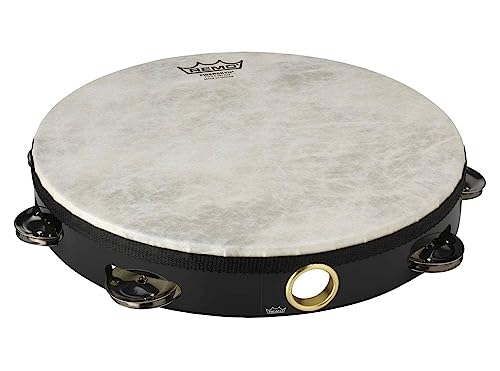 Remo Fiberskyn Tambourine - Quadura Black, 10" 10" Drum Quadura Black - Image 3