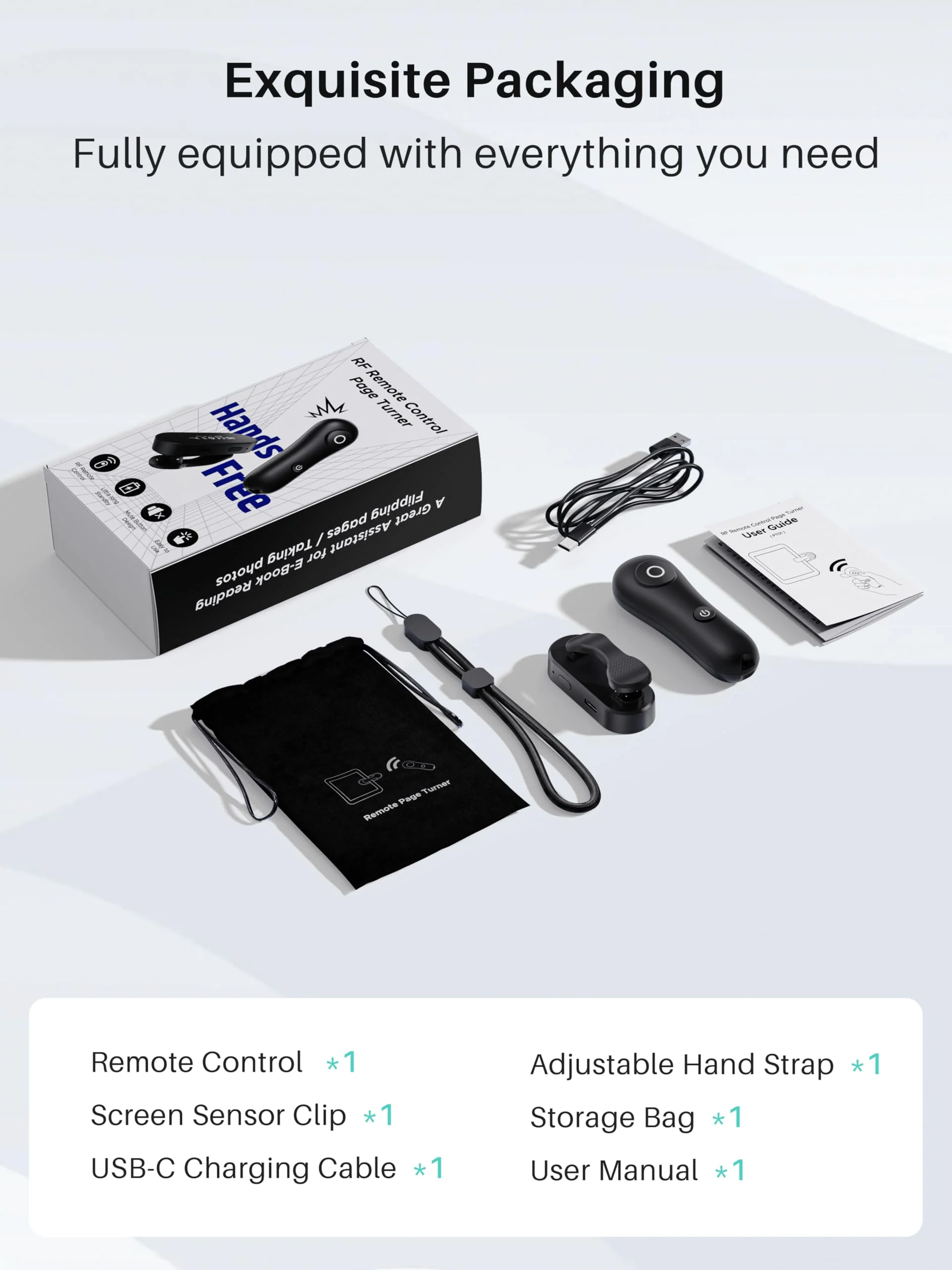 Remote Control Page Turner [Case Friendly] for Kindle Paperwhite Oasis Kobo eReaders, Kindle Accessories Clicker for Remote Photo & Video, Reading Novels/Comics for iPhone iPad Android Tablet -Black - Image 7