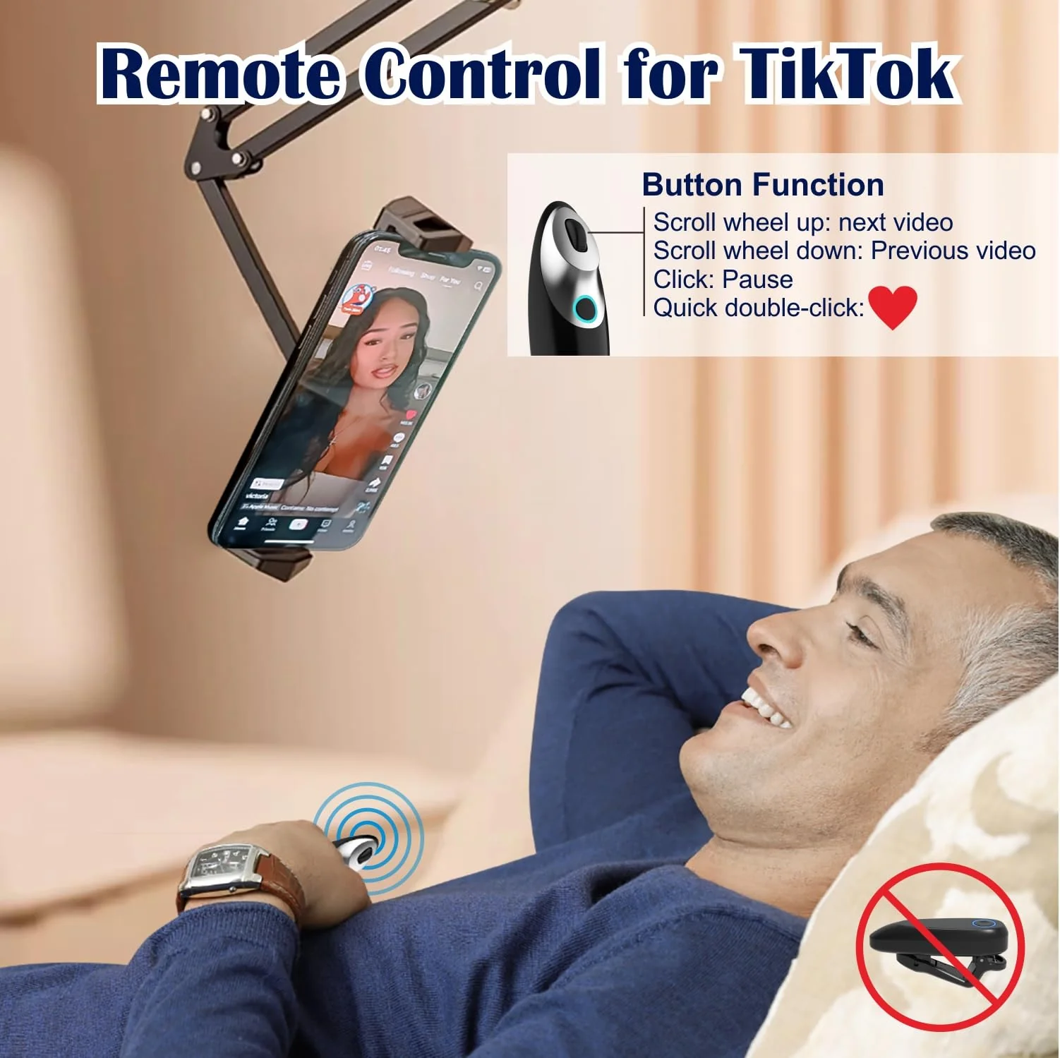 Remote Control Page Turner for Kindle Paperwhite Oasis Kobo eBook Readers,Mute Scroll Wheel Clicker,Remote Scrolling for TikTok,Remote Shutter for Taking Photos and Videos,Supports iPhone,iPad,Android Black - Image 3