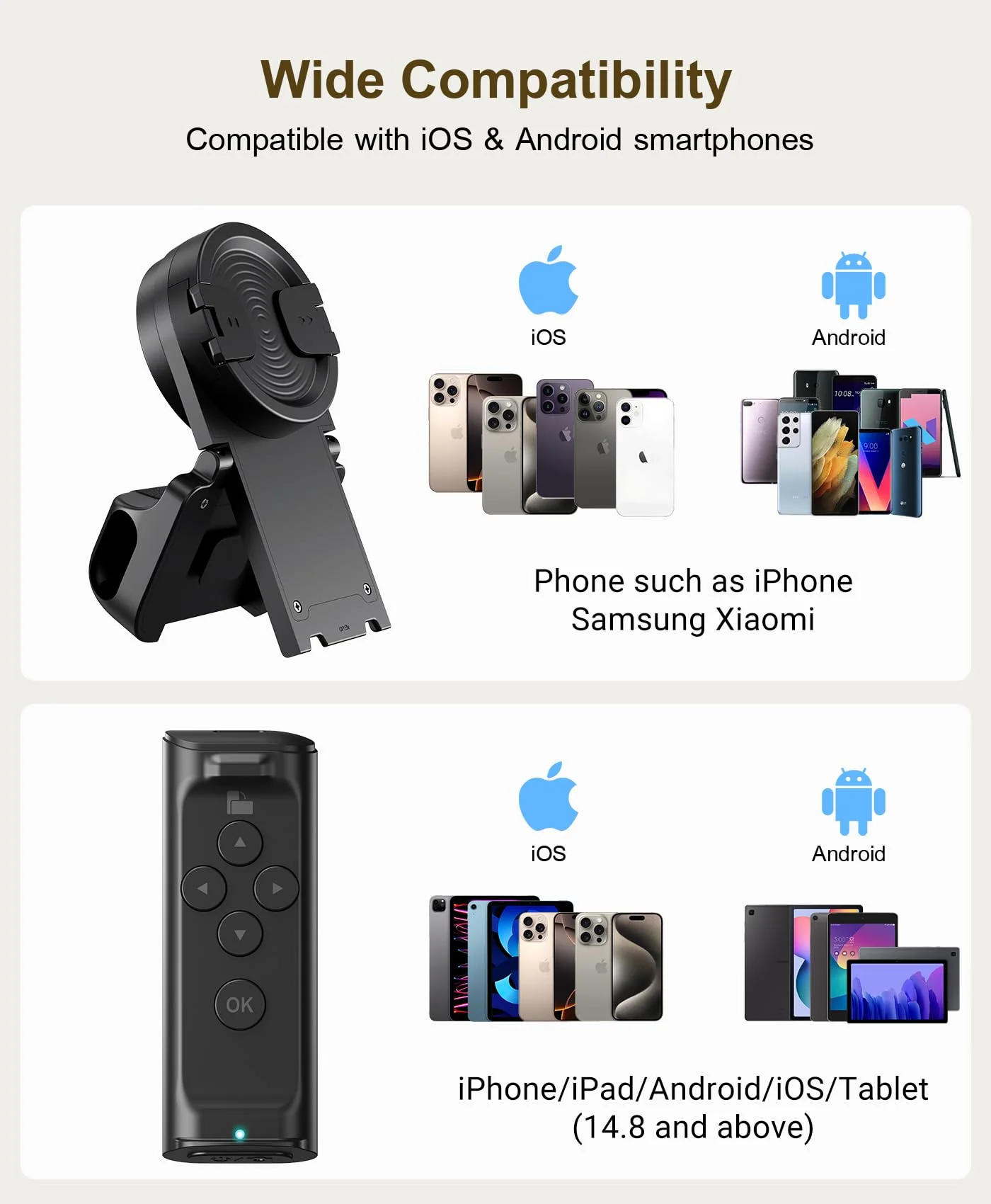 Remote Control Scrolling for TikTok, Page Turner for Kindle App, Camera Camcorder Remote Controls, Scrolling Remote for TikTok/iOS/Android/iPad/iPhone/Tablet with Phone Stand Black - Image 5