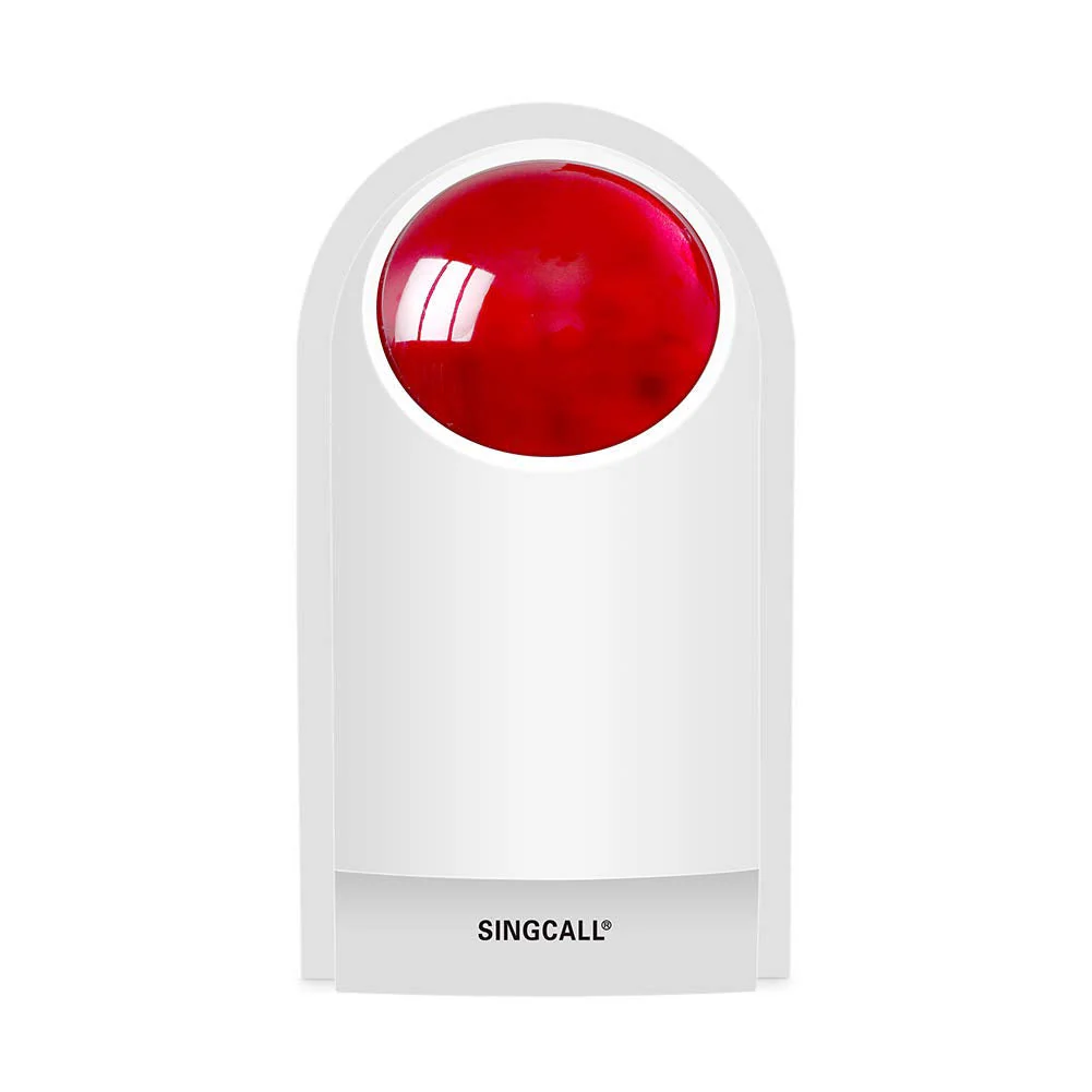 Remote Emergency Strobe Siren Alarm Kit Waterproof Outdoor Loud Panic SOS Warning System for Business Home Shop Hotel School 300ft 1 Red Flashing Siren+ 2 Call Buttons - Image 4
