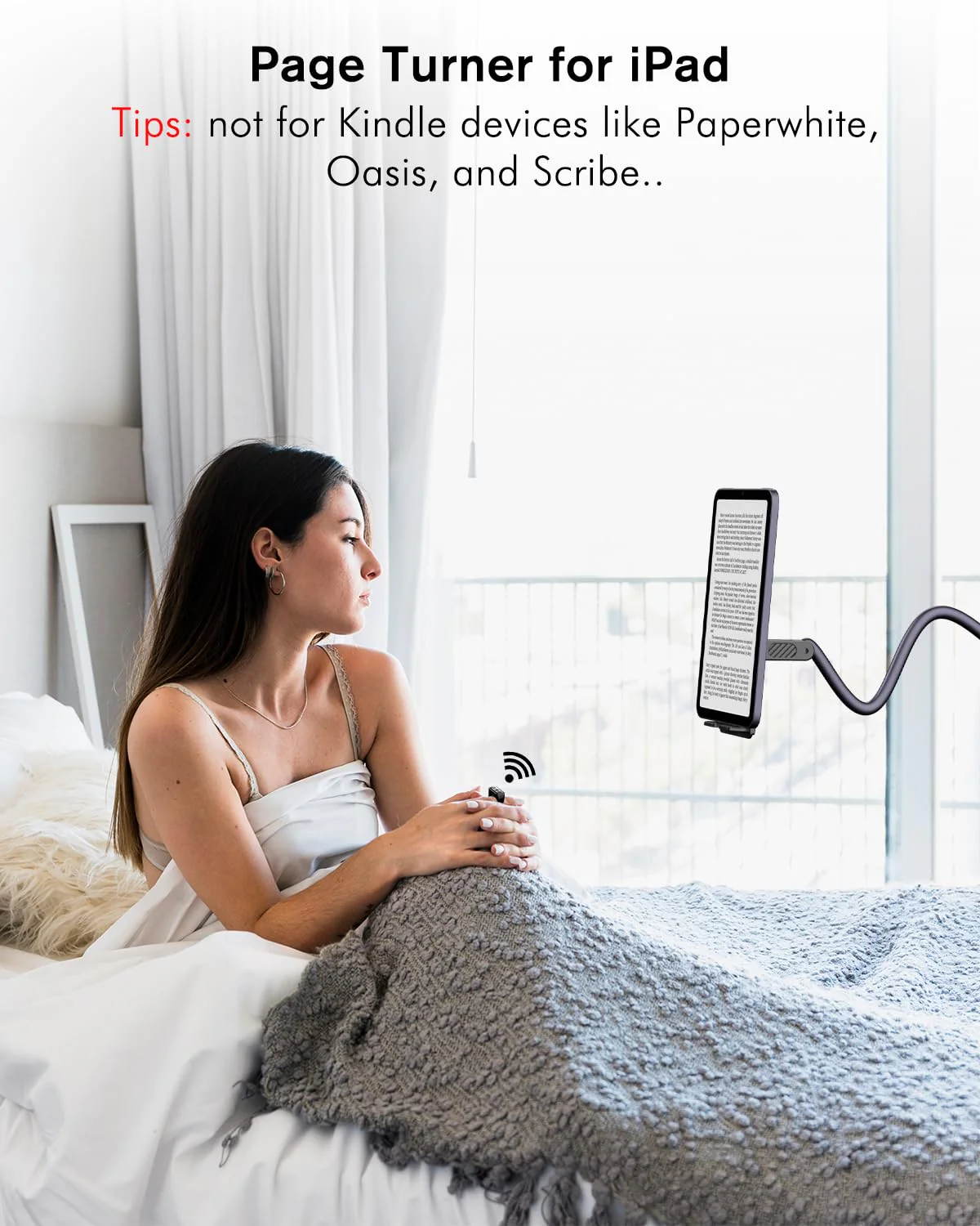 Remote Scrolling Ring for TikTok, 2-in-1 Tik Tok Scroller Ring with Phone Holder, Wireless Page Turner for iPad/iPhone Ebook Reading, Photo Taking Video Recording Remote for iOS Android Devices Black - Image 3