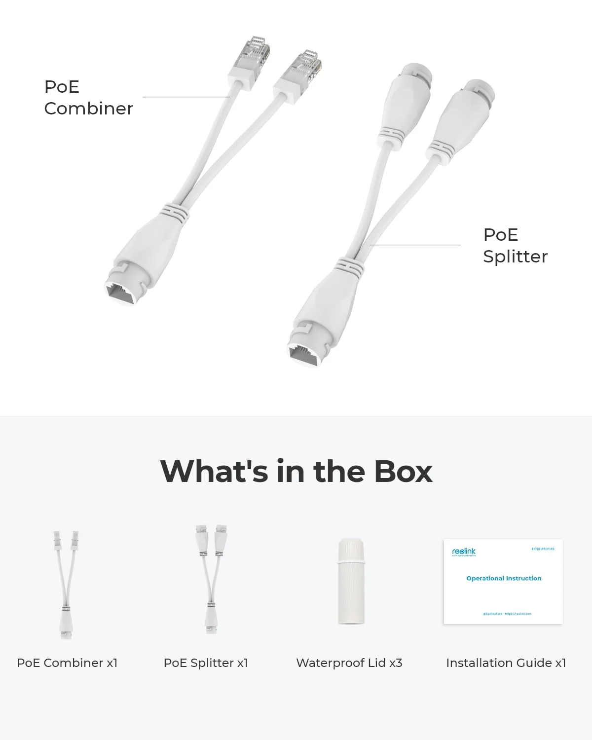 REOLINK RLA-POECS1, Waterproof PoE Combiner & Splitter, Supports up to 300ft Cables, Truly Plug & Play. Perfectly Designed for Use PoE Cameras. Run Two Cameras on One Single Cable - Image 6