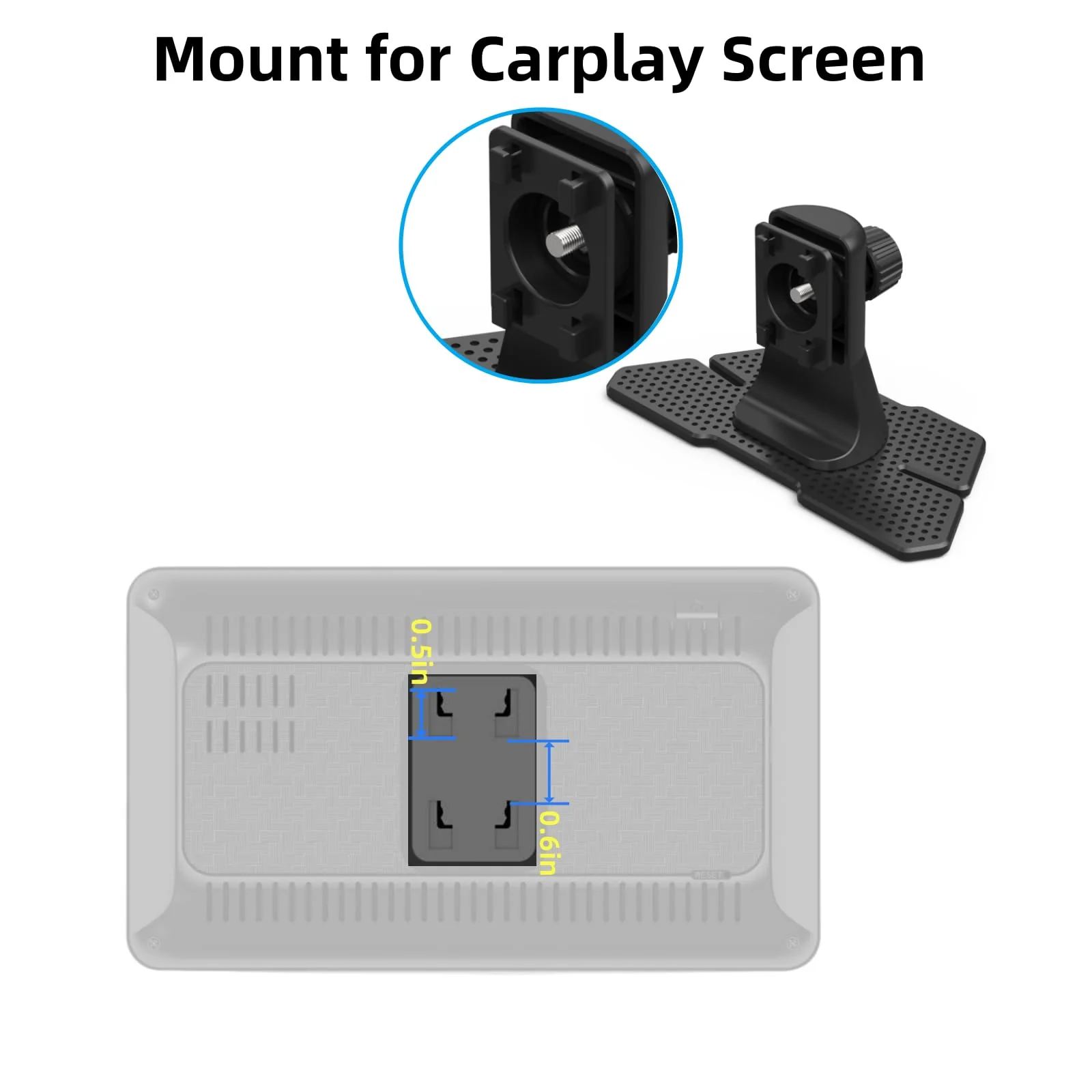 Replacement Carplay Mount for Portable Car Play Screen Mount Holder Easy to Install Compatible 7"/9"/10.26 Carplay Screen Dashboard Adhensive Stand - Image 3