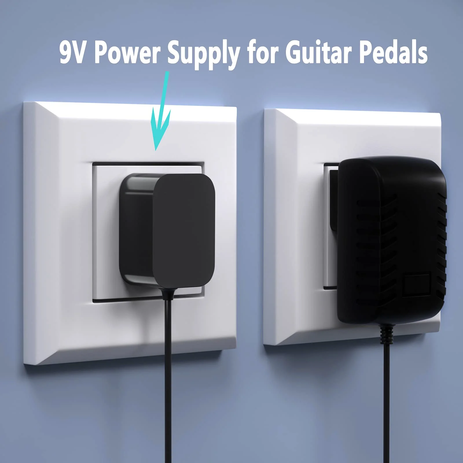 Replacement for 9V Guitar Pedal Power Supply UL Tested 9 Volt Power Supply for Guitar Pedals，1A Tip Negative with 5 Way Daisy Chain Power Cable - Image 6