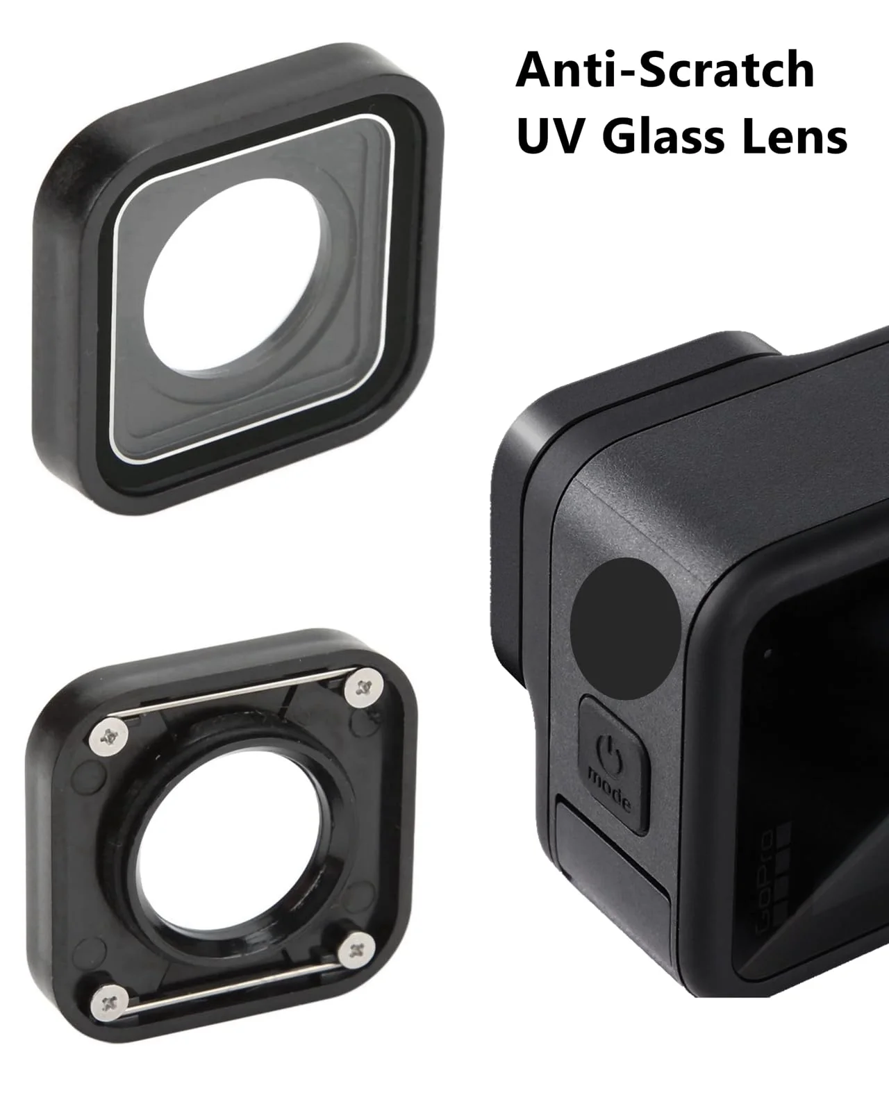 Replacement Lens for Gopro Hero 9/10/11/12/13, Camera Anti-Scratch UV Glass Lens Protective Cover Repair Parts Accessories Compatible for Gopro Hero 9 Hero 10 Hero 11 Hero 12 Hero 13 Black - Image 2