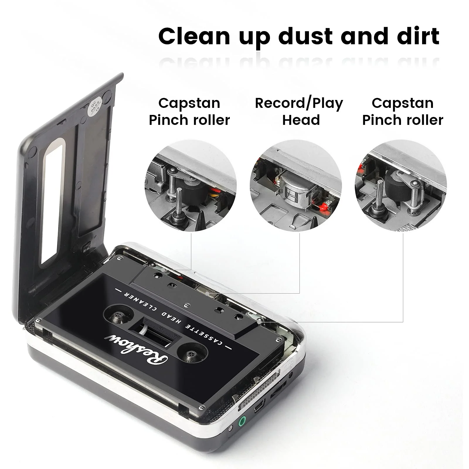 Reshow Audio Tape Cassette Head Cleaner with 2 Cleaning Fluids Care Wet Maintenance Kit for Cassette Tape Player/Boombox/Deck/Recorder - Image 3