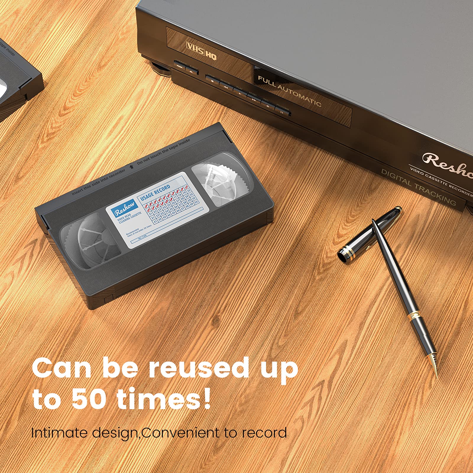 Reshow VCR Head Cleaner/VHS Head Cleaner - VHS Video Head Cleaner for VHS/VCR Players Dry Technology No Fluid Required - Image 5