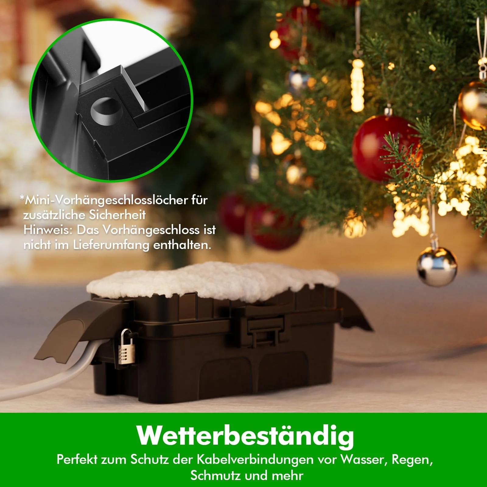 RESTMO Outdoor IP55 Waterproof Cable Box with Removable Shield Covers, Weatherproof Electric Box for Extension Cable, Garden Sockets, Christmas Decorations, Outdoor Timer, Black 1 Stück - Image 6