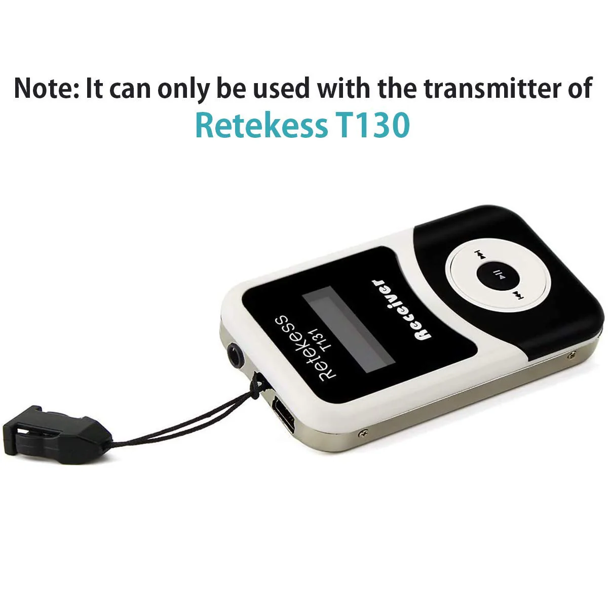 Retekess T131 Wireless Tour Guide System Receiver with 3.5mm One-Side Earphone, 99 Channels, Audio Translation System for Church School Training Court Factory (Use with T130 Transmitter) - Image 2