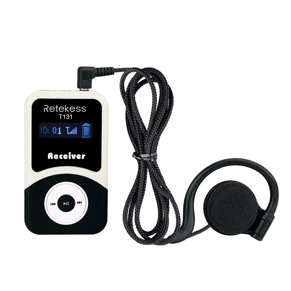 Retekess T131 Wireless Tour Guide System Receiver with 3.5mm One-Side Earphone, 99 Channels, Audio Translation System for Church School Training Court Factory (Use with T130 Transmitter) - Image 3