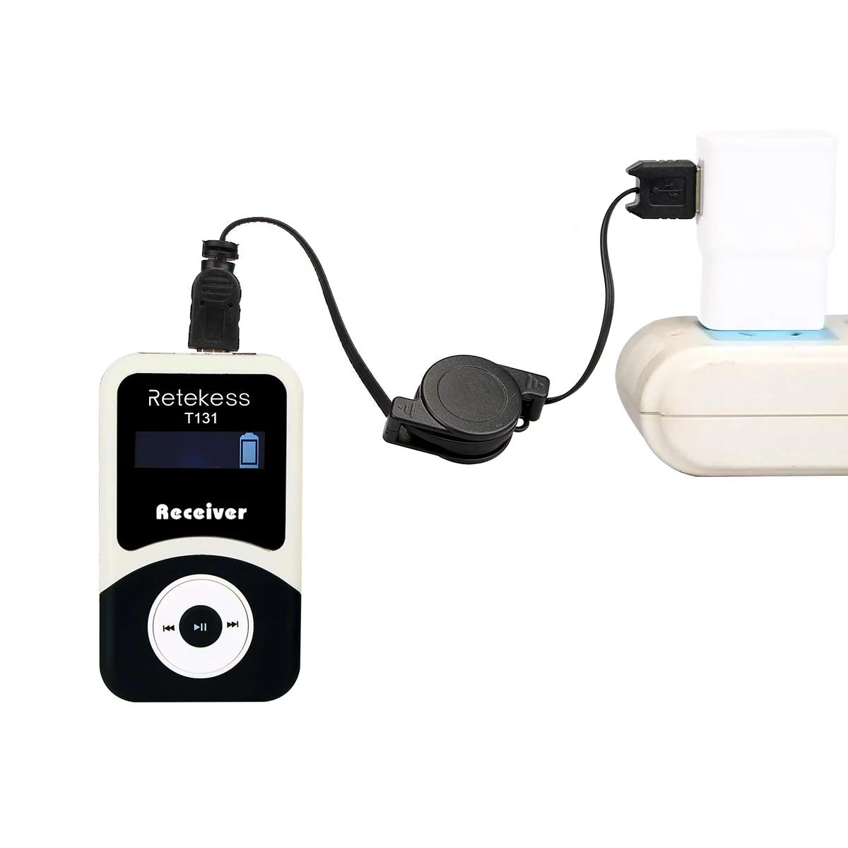 Retekess T131 Wireless Tour Guide System Receiver with 3.5mm One-Side Earphone, 99 Channels, Audio Translation System for Church School Training Court Factory (Use with T130 Transmitter) - Image 5