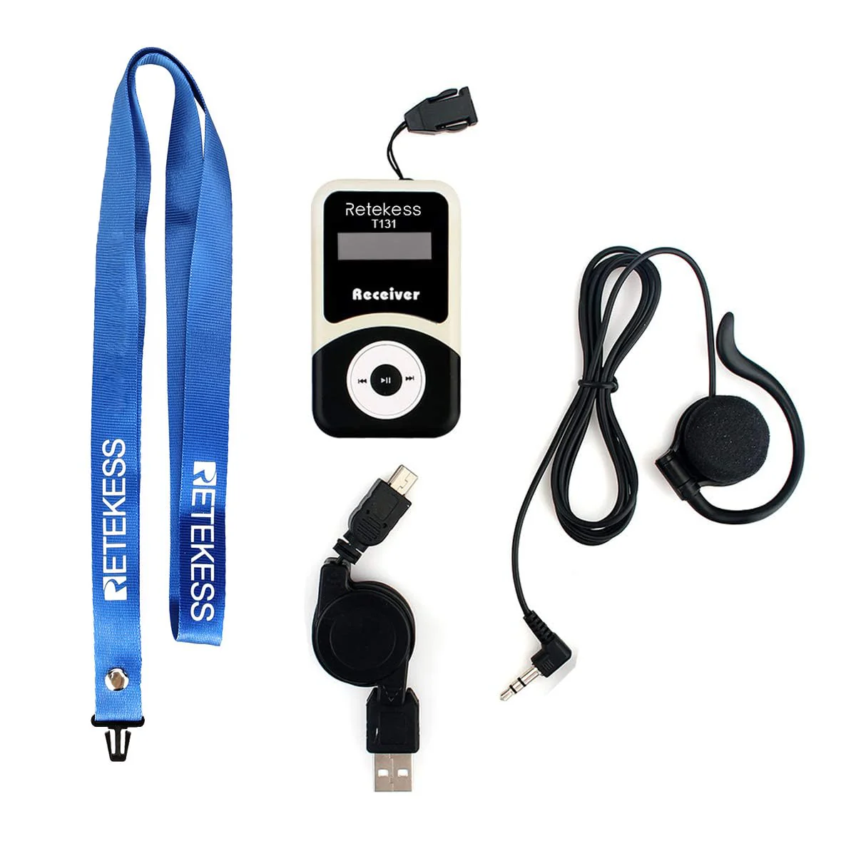 Retekess T131 Wireless Tour Guide System Receiver with 3.5mm One-Side Earphone, 99 Channels, Audio Translation System for Church School Training Court Factory (Use with T130 Transmitter) - Image 8