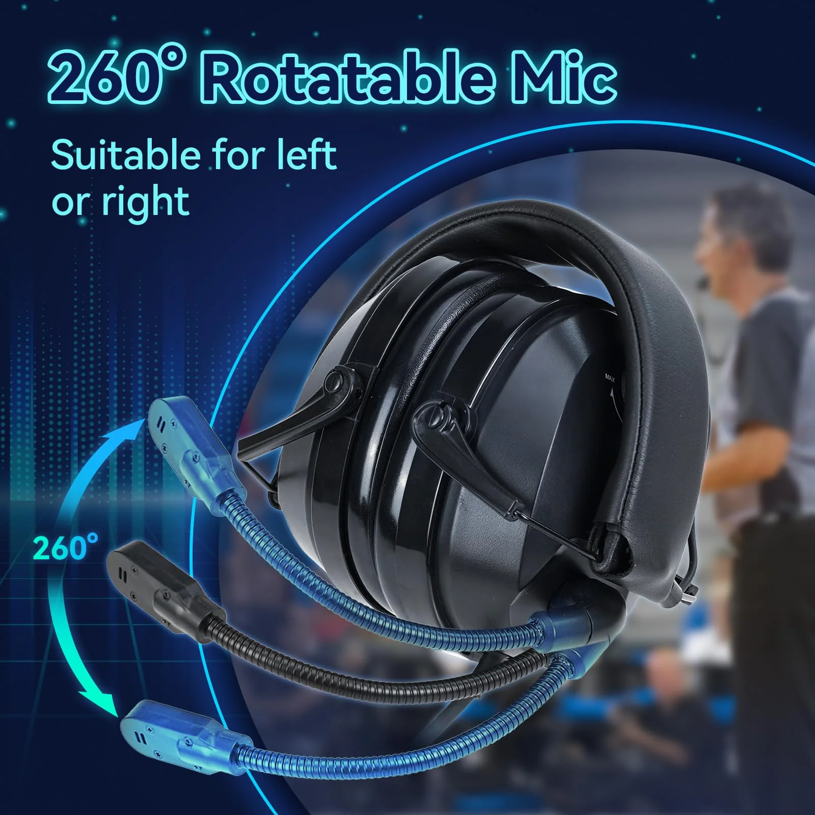 Retevis EHK012 Foldable Two Way Radio Headset with Mic,Noise Reduction,Volume Adjust, Compatible with Baofeng UV-5R BF-F8HP PRO AR-5RM Pxton PX-888S, for RT22 RT68 RT86, 2 Way Radio Headset(1 Pack) Physical Noise Reduction - Image 3
