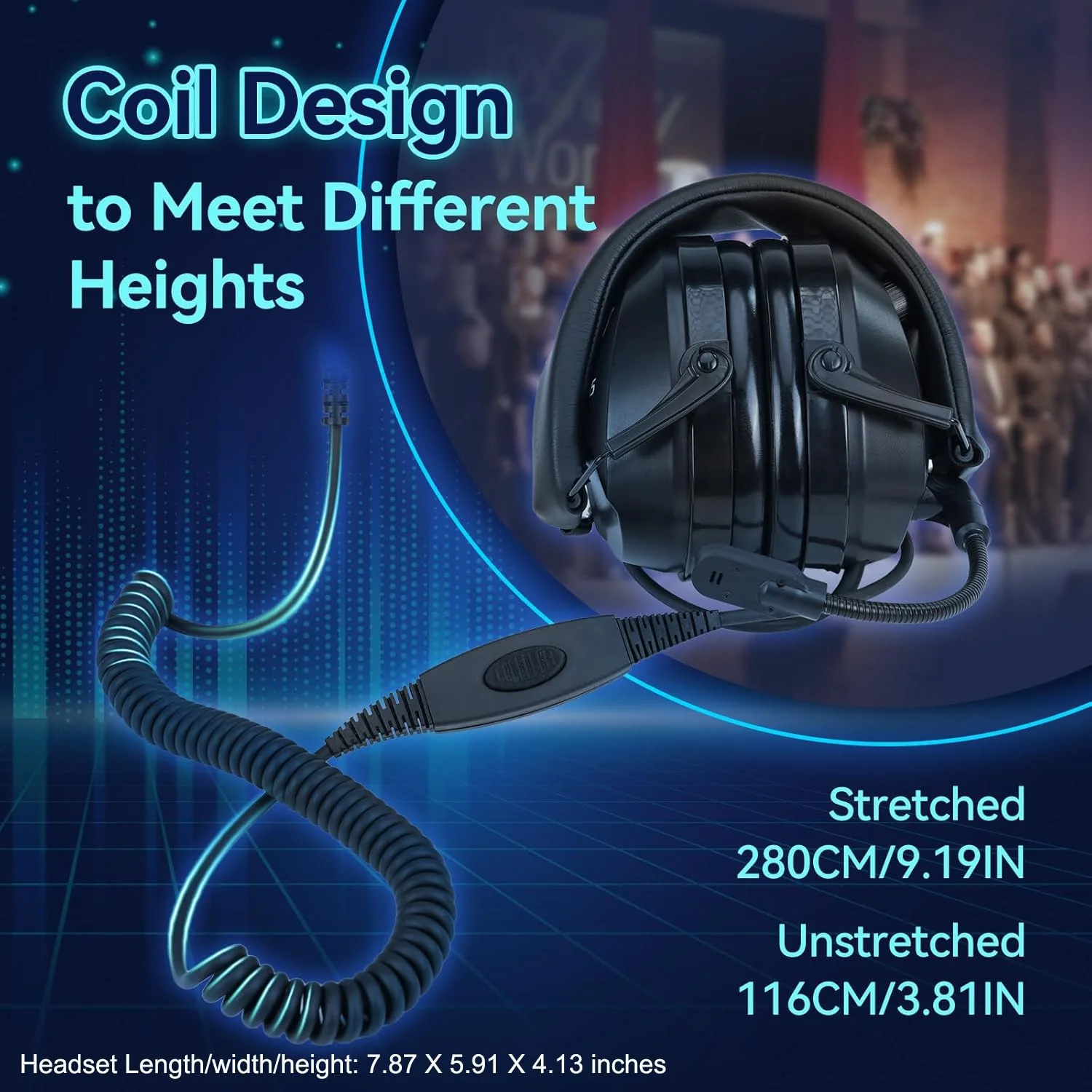 Retevis EHK012 Foldable Two Way Radio Headset with Mic,Noise Reduction,Volume Adjust, Compatible with Baofeng UV-5R BF-F8HP PRO AR-5RM Pxton PX-888S, for RT22 RT68 RT86, 2 Way Radio Headset(1 Pack) Physical Noise Reduction - Image 7