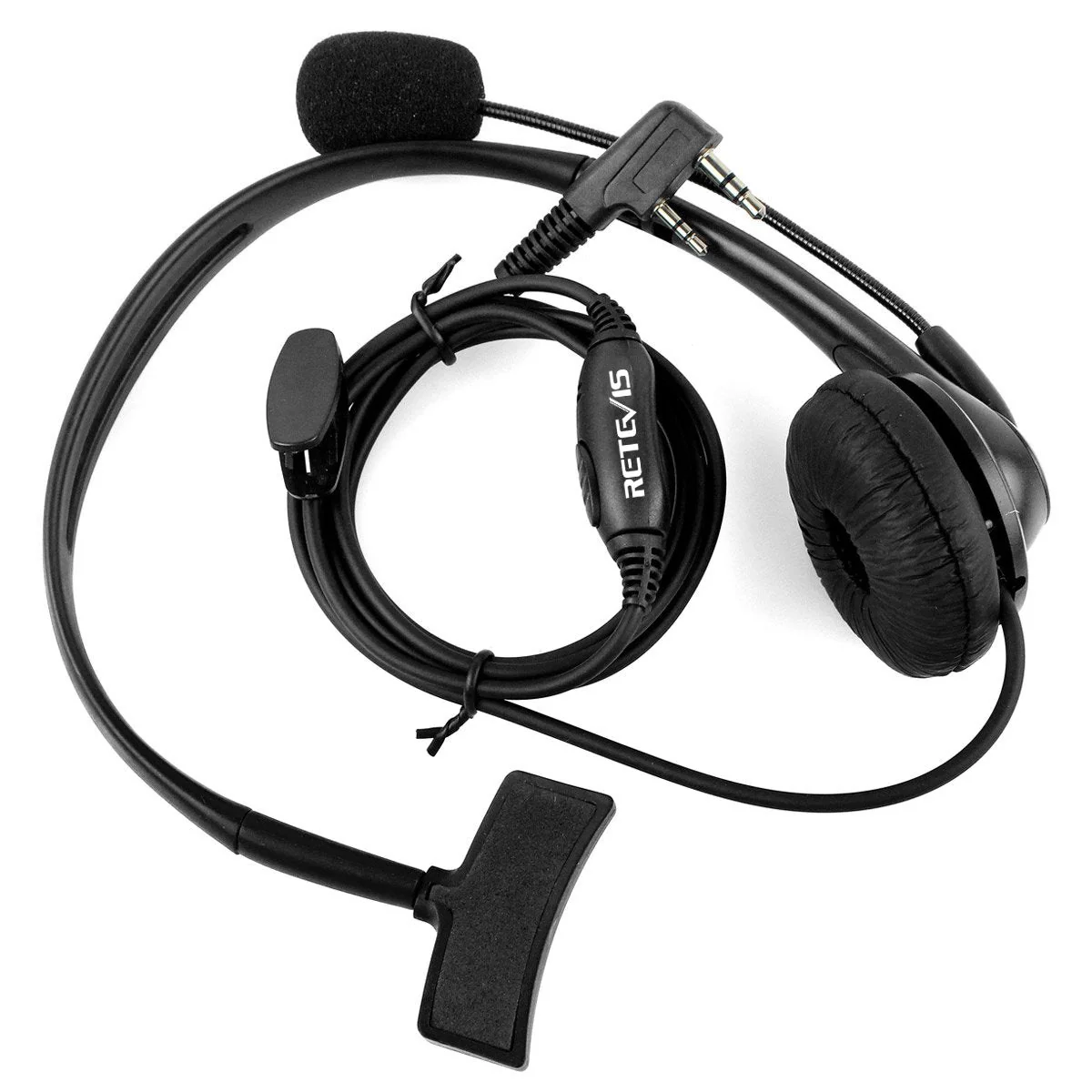 Retevis Overhead Walkie Talkie Headset with Boom Mic, 2 Pin, for RT22 RT68 RT21 H-777 RT86 RT19 RB26 RB45, Compatible with Kenwood Arcshell Walkie-Talkie, Two Way Radio Headset(5 Pack) - Image 8