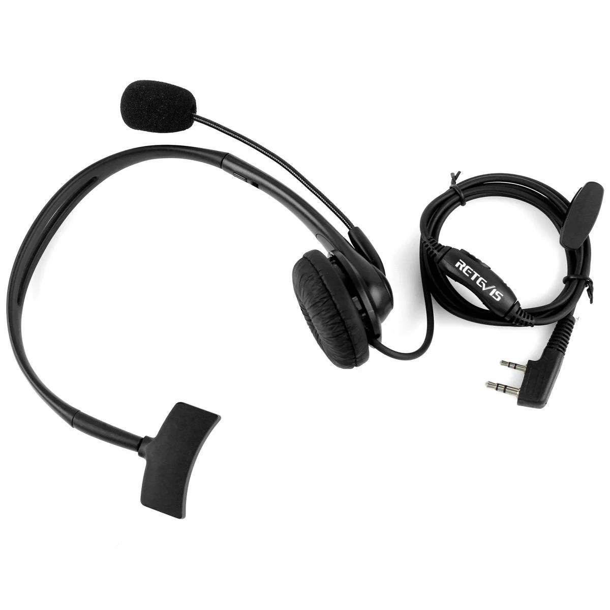Retevis Overhead Walkie Talkie Headset with Boom Mic, 2 Pin, for RT22 RT68 RT21 H-777 RT86 RT19 RB26 RB45, Compatible with Kenwood Arcshell Walkie-Talkie, Two Way Radio Headset(5 Pack) - Image 9