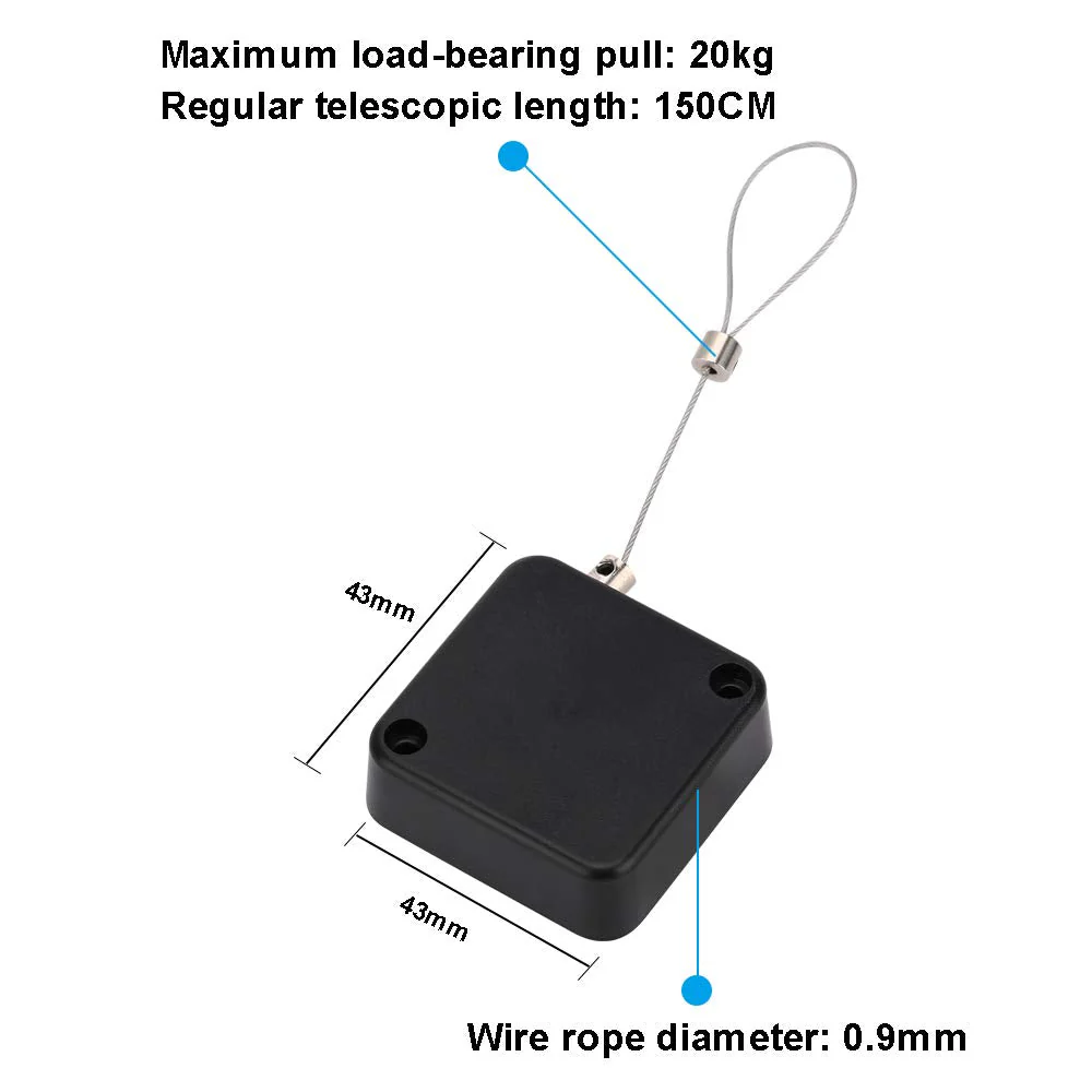 Retractable Cable Lock with Cable Tethers Customizable Cable Tether Stop Lost of Conference All Kinds Adapters and Safety Lock for All Kinds of Exhibits Such As Earphone.,Glasses,Watches. Black 1 - Image 5