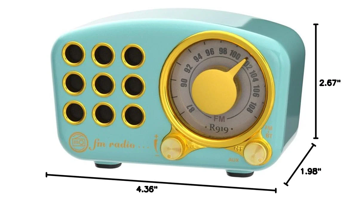 Retro Bluetooth Speaker, Vintage Radio-Greadio FM Radio with Old Fashioned Classic Style, Strong Bass Enhancement, Loud Volume, Bluetooth 5.0 Wireless Connection, TF Card and MP3 Player (Blue) Blue - Image 8