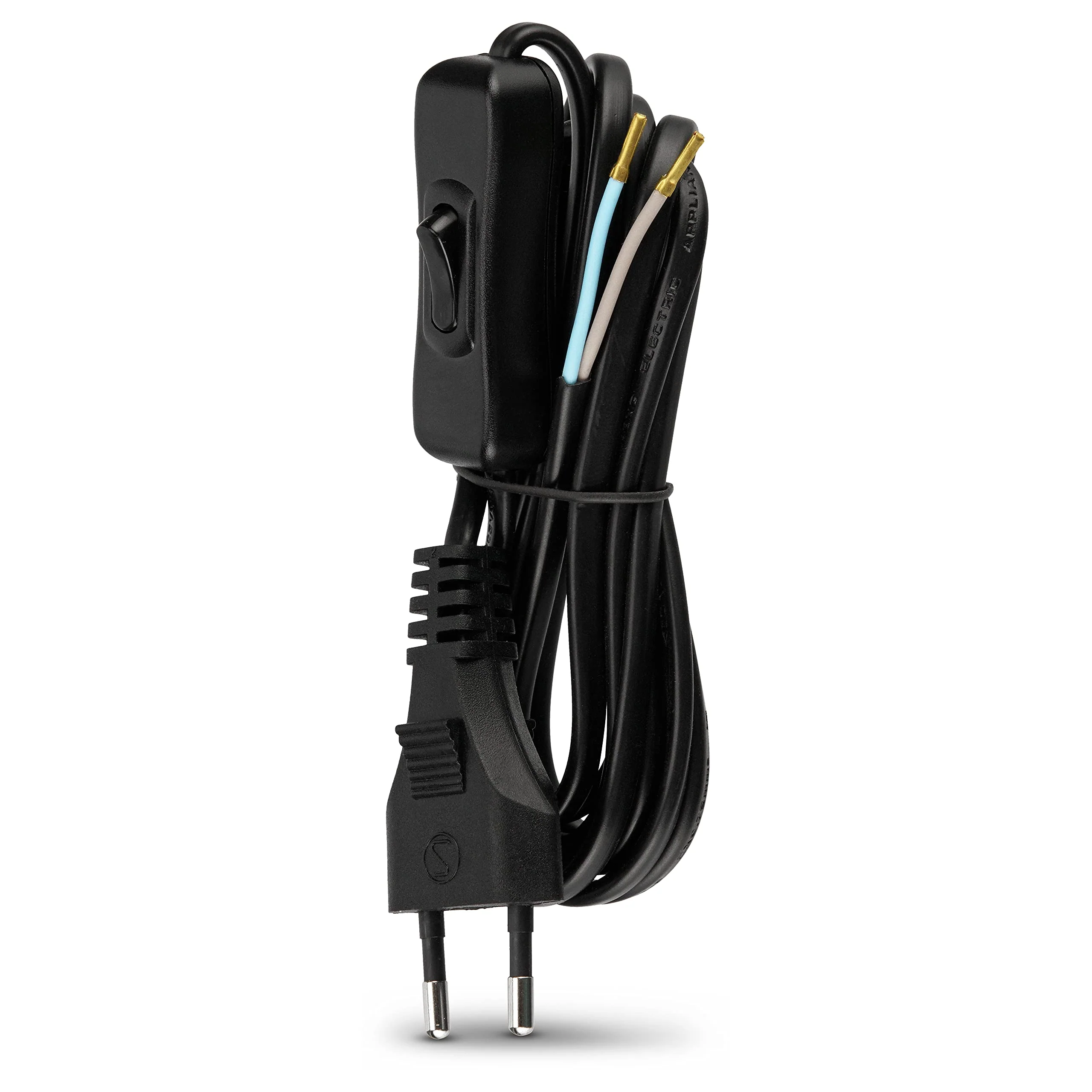 REV Cable with Switch and Euro Plug, 2 m, Max. 2 A, Black - Image 4