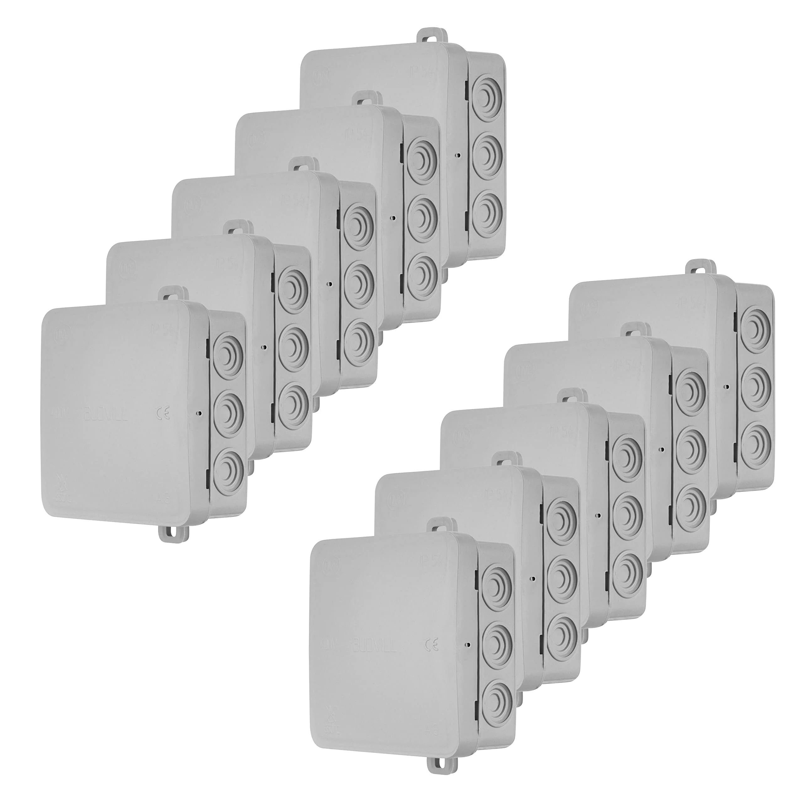 Rev Ritter IP54 0518429777 Junction Box 75 x 75 mm without Terminal Strip 10-Piece Set 7-fach 75 x 75 x 40 mm