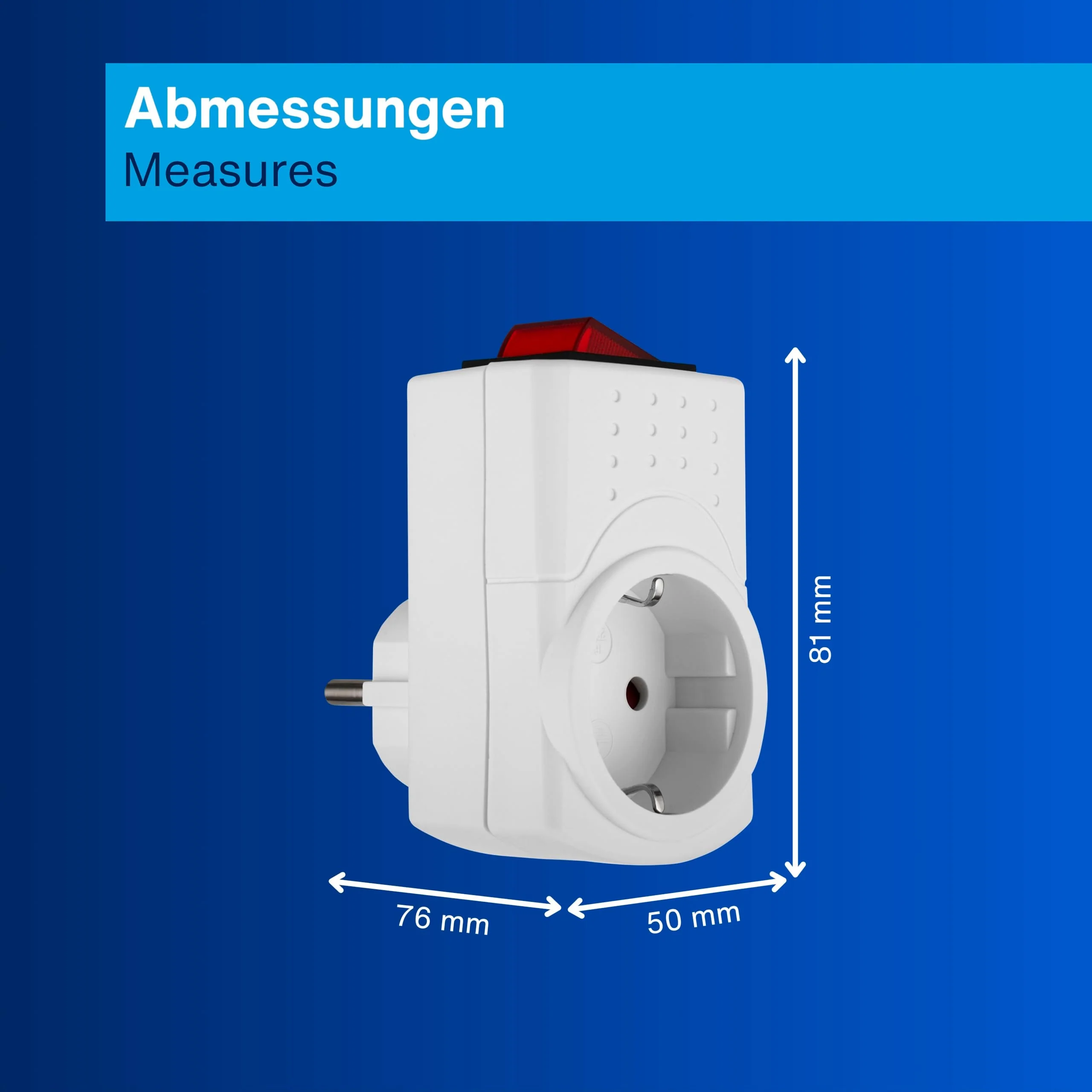 REV Socket adapter, switchable socket, transition plug, switchable socket max. 3500 W, white White 1 - Image 5