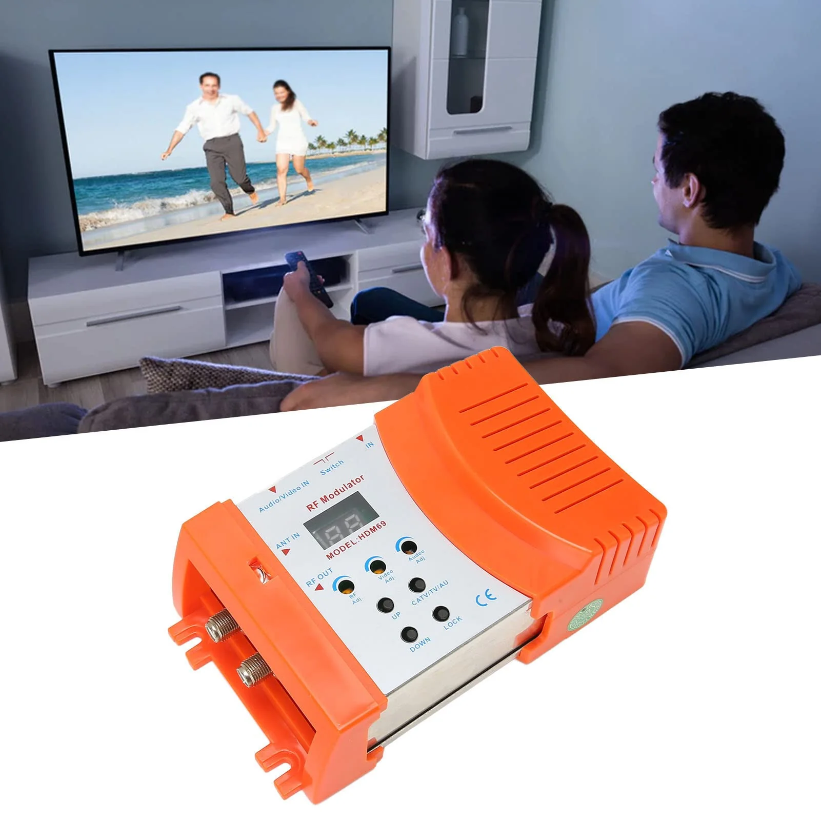 RF Modulator HDMI Modulator for PAL NTSC Format, AV to RF Coaxial Converter, w/Antenna in/Out & Channel Switch, HDMI to RF, for Home TV, HDTV Tuner, Game Console PS3 AC 90‑240V - Image 4