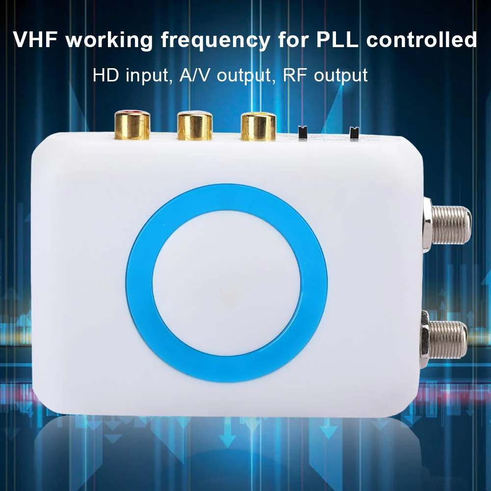 RF Modulator, Professional High Definition RF Video HD Modulator for PLL Controlled, HD Input to A/V Output and RF Output, Support NTSC and PAL TV Format Output - Image 2