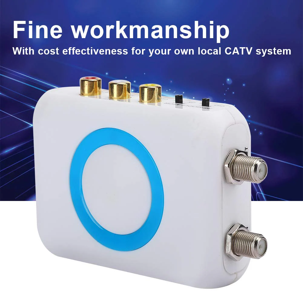 RF Modulator, Professional High Definition RF Video HD Modulator for PLL Controlled, HD Input to A/V Output and RF Output, Support NTSC and PAL TV Format Output - Image 3