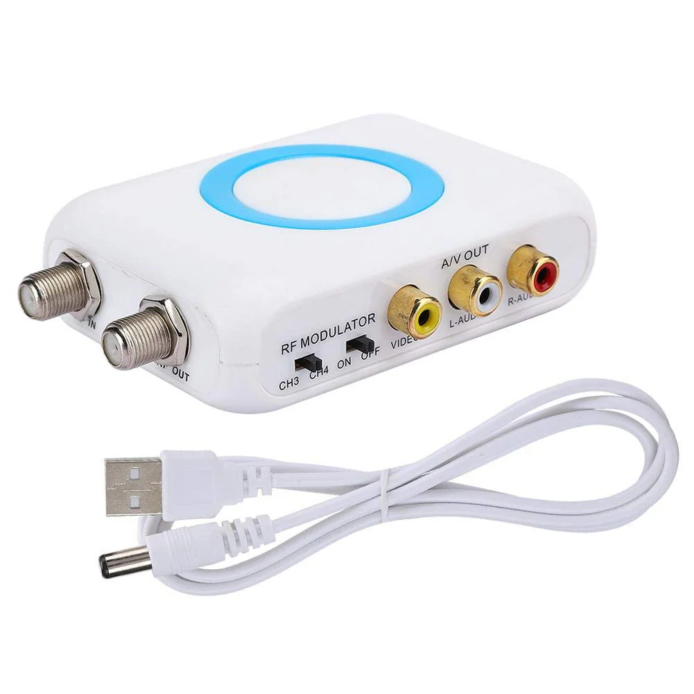 RF Modulator, Professional High Definition RF Video HD Modulator for PLL Controlled, HD Input to A/V Output and RF Output, Support NTSC and PAL TV Format Output - Image 7