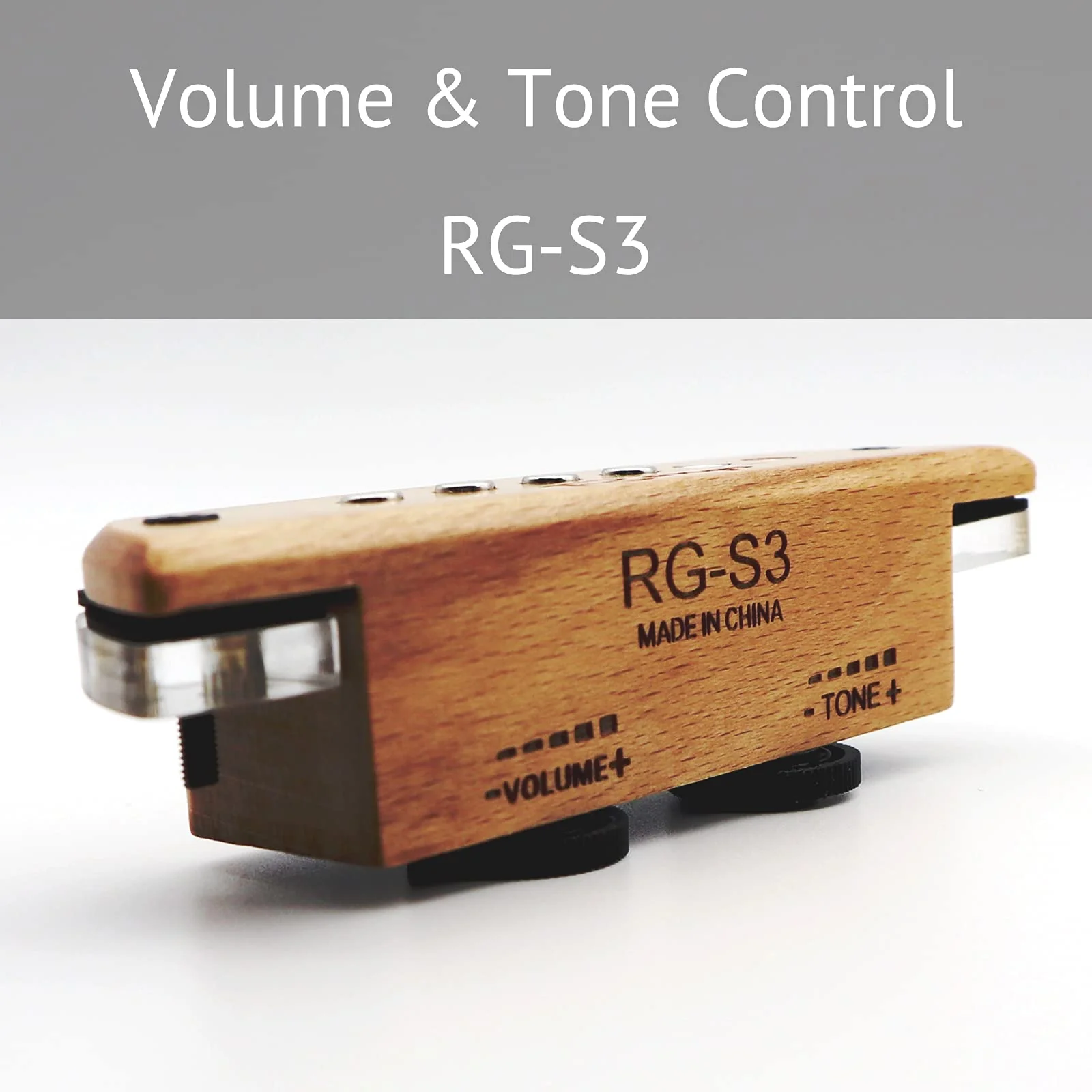 RG-S3 Passive Woody Soundhole Acoustic Guitar Pickup with Volume Tone Control for steel-string acoustic guitars - Magnetic Humbucker Pickup Beech Wood Soundhole Pickup - Image 2