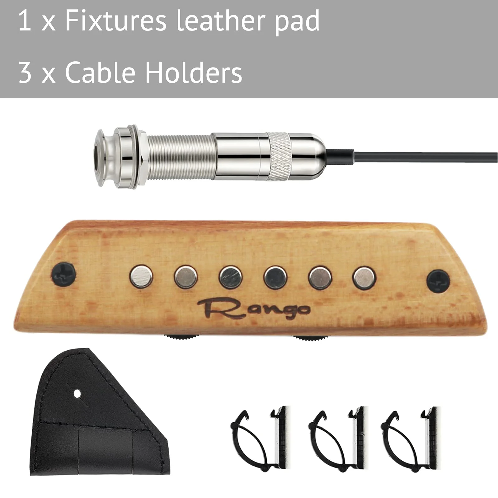 RG-S3 Passive Woody Soundhole Acoustic Guitar Pickup with Volume Tone Control for steel-string acoustic guitars - Magnetic Humbucker Pickup Beech Wood Soundhole Pickup - Image 5