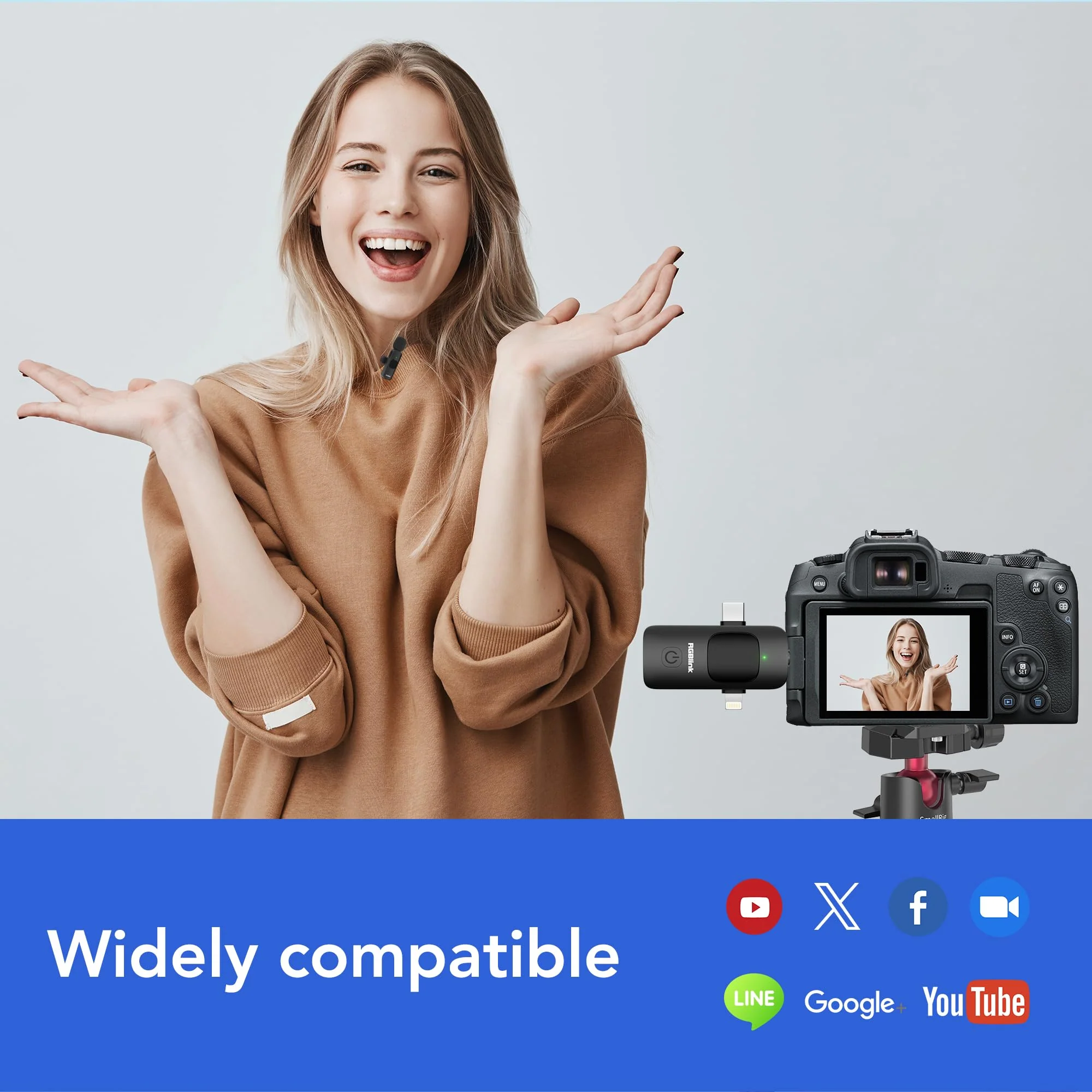 RGBlink Wireless Lavalier Microphone 3 in 1 Mini Microphone Lapel Mic, Plug & Play Compatible with Android, DSLR Camera and Laptop Recording, Live Streaming, YouTube, TikTok, Interview 3-in-1 Microphone - Image 7