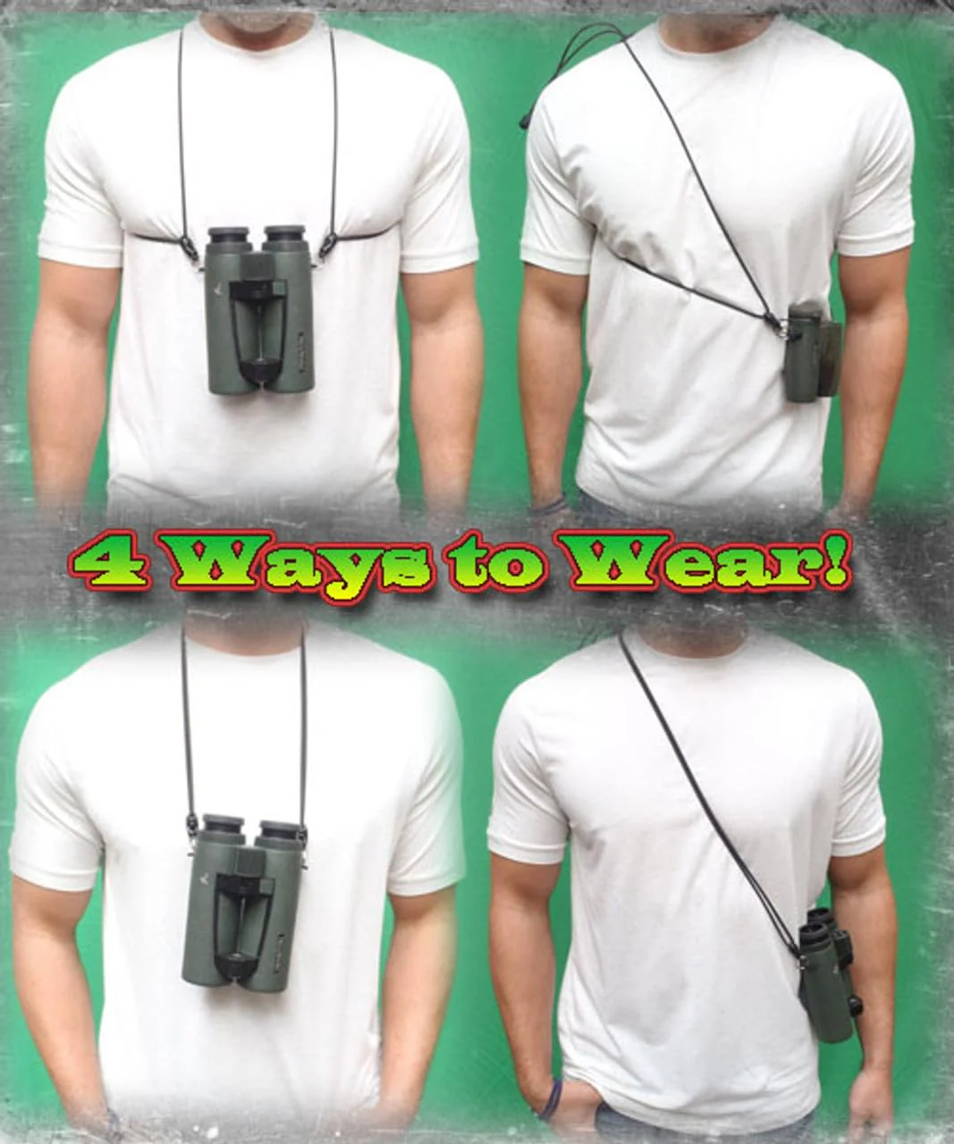 Rick Young Outdoors Premium Binocular Harness - Adjustable Chest Strap for Hunting, Birding & Hiking - Comfortable Waterproof Quick-Release System (Black) Black - Image 5