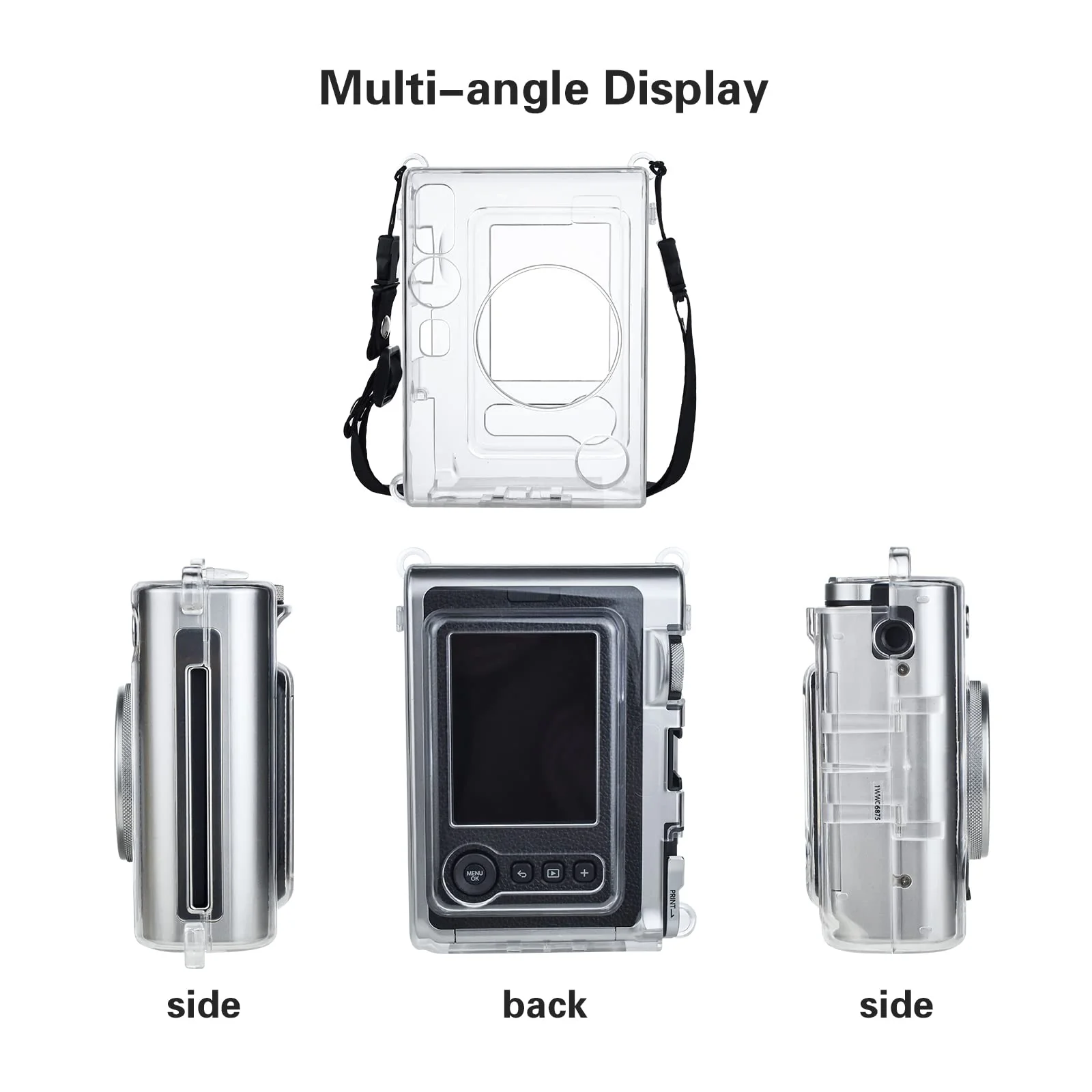 Rieibi Accessories for Fujifilm Instax Mini Evo Instant Camera, Christmas Gift Bundle Includes Clear Instax Mini Evo Case & Lens Cap with Anti-Loss String 3 accessories - Image 4