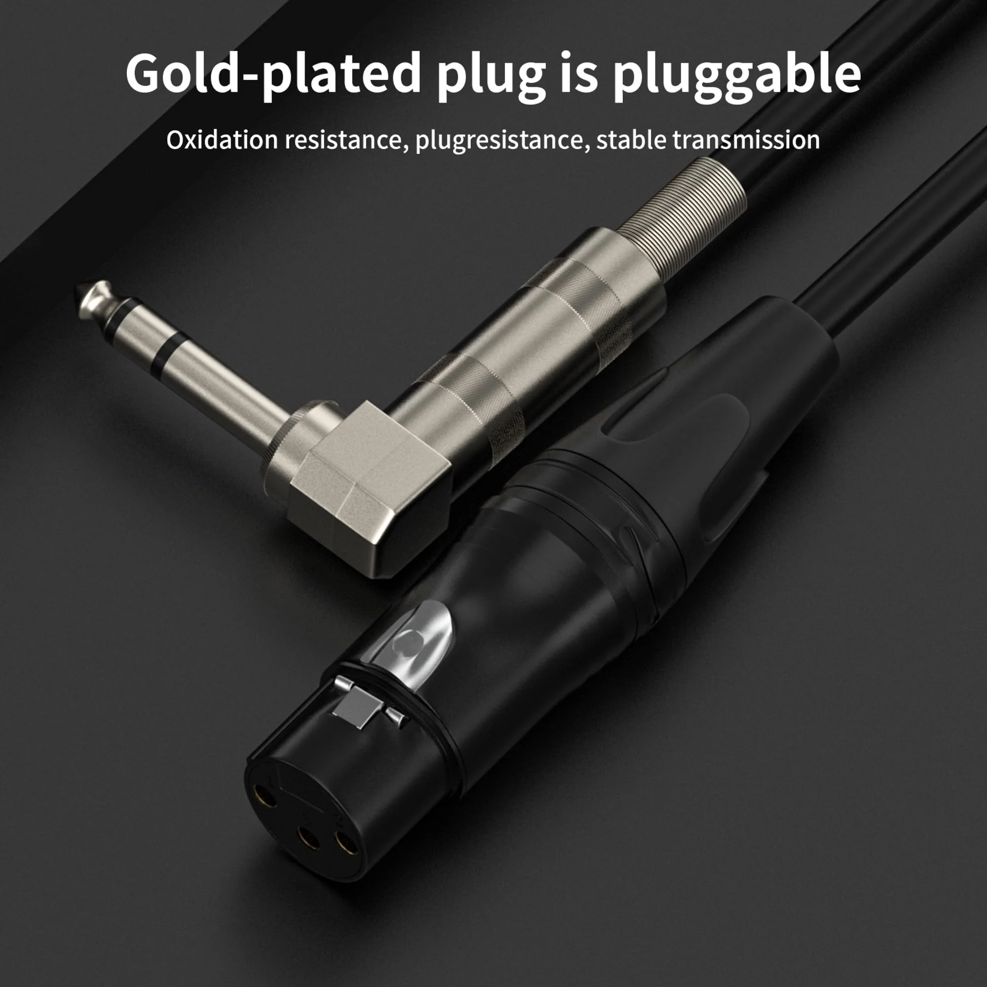 Right Angle 6.35mm TRS to XLR Female，（1.5FT 2Pack） Right Angle 1/4" TRS to XLR 3Pin Female,for Speakers, Stage, DJ and More Right Angle 6.35mm TRS to XLR Female - Image 2