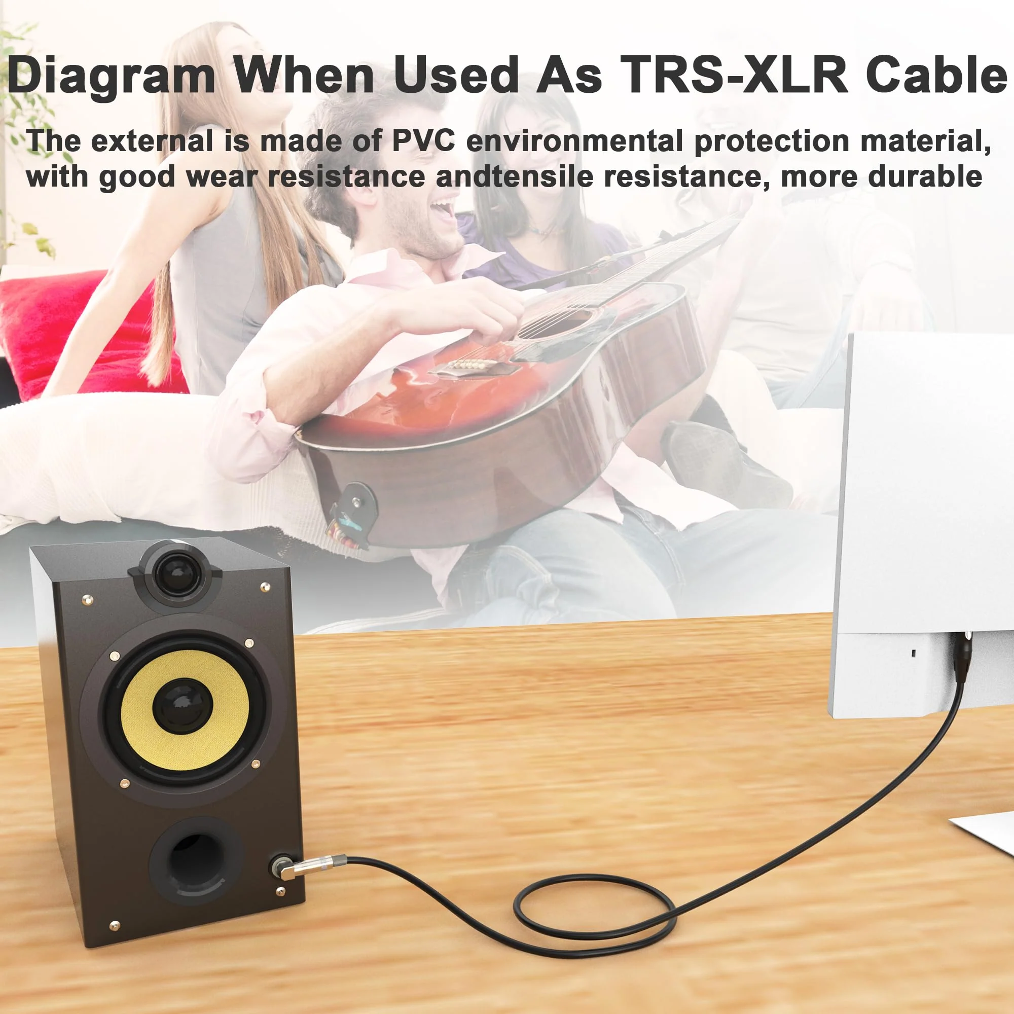 Right Angle 6.35mm TRS to XLR Female，（1.5FT 2Pack） Right Angle 1/4" TRS to XLR 3Pin Female,for Speakers, Stage, DJ and More Right Angle 6.35mm TRS to XLR Female - Image 7