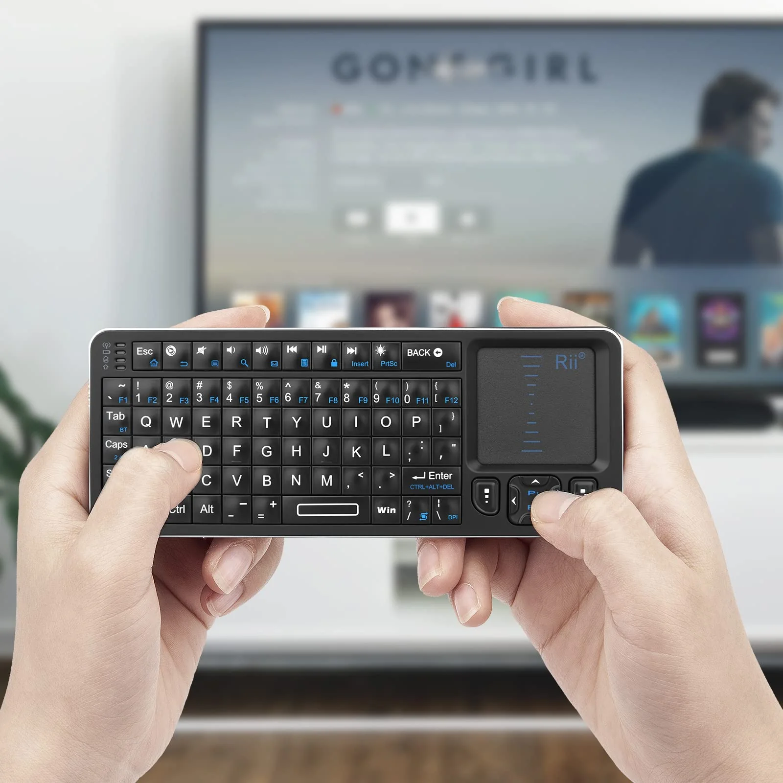 Rii K06 Mini Bluetooth Keyboard,Backlit 2.4GHz Wireless Keyboard with IR Learning, Portable Lightweight with Touchpad Compatible with Android TV Box/Mac/Windows/HTPC/IPTV (2.4G and Bluetooth) - Image 5